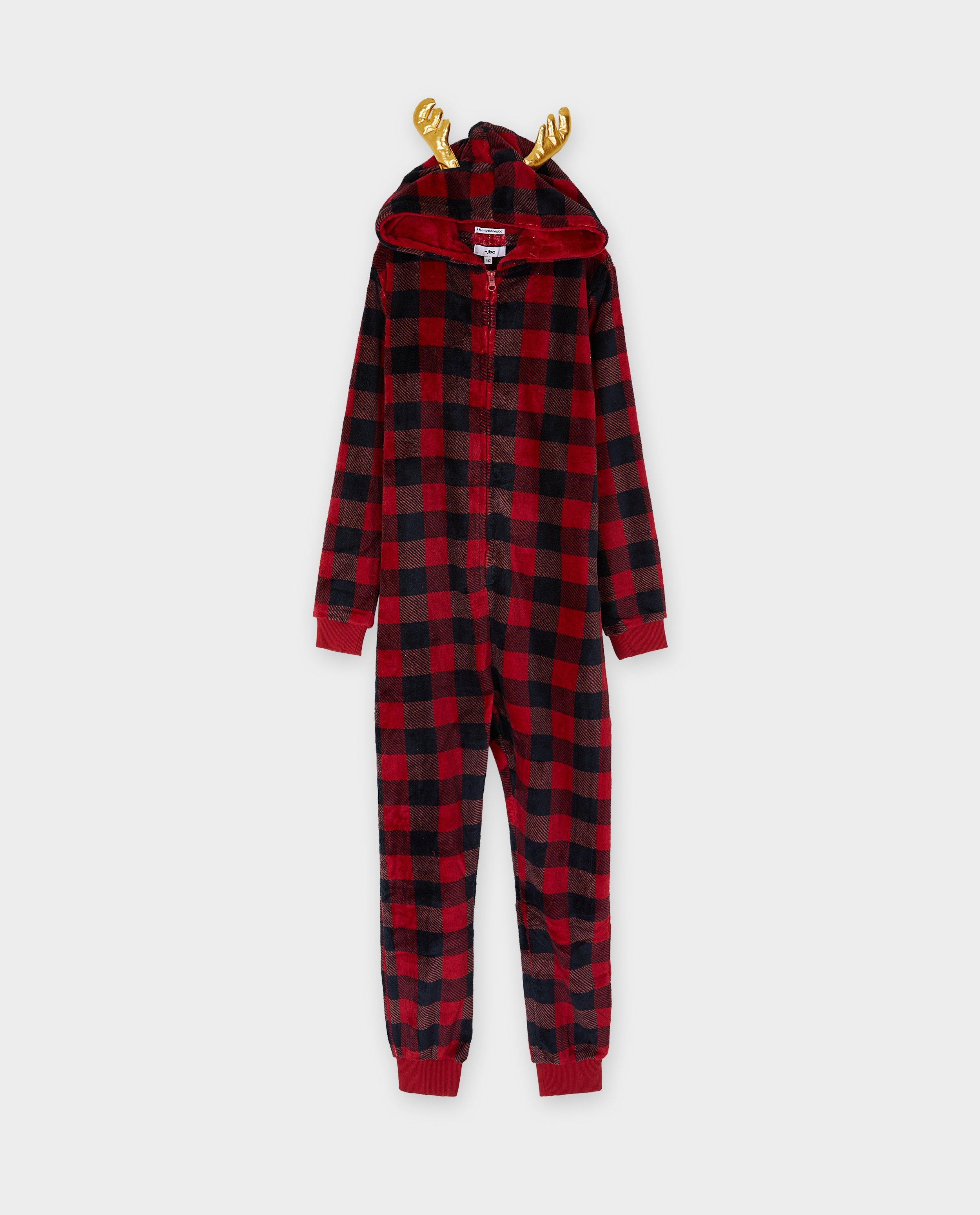 Nachtkleding - Fleece onesie met ruiten, 134-170