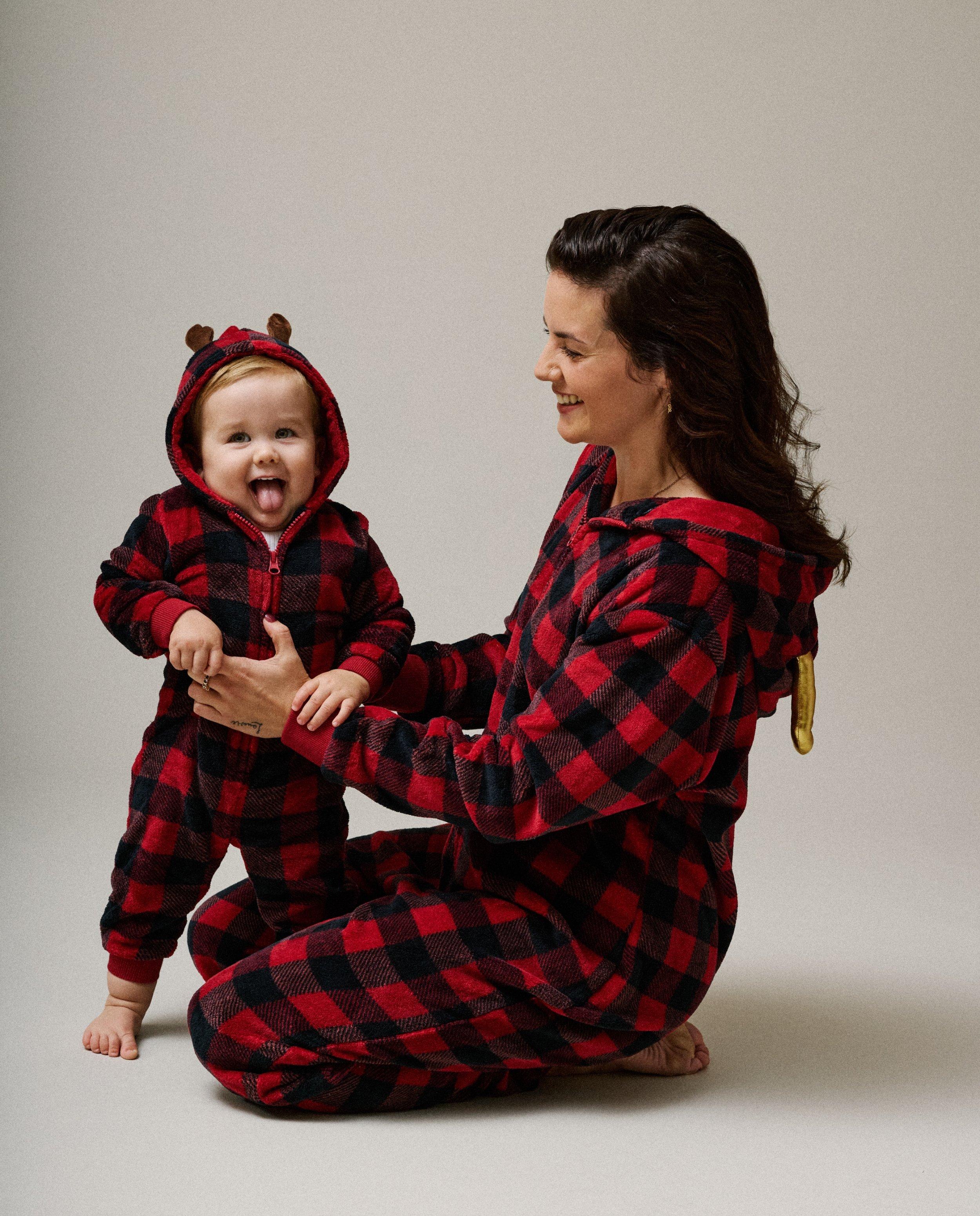 Pyjamas - Combinaison en polaire à carreaux, femme, XS-XL