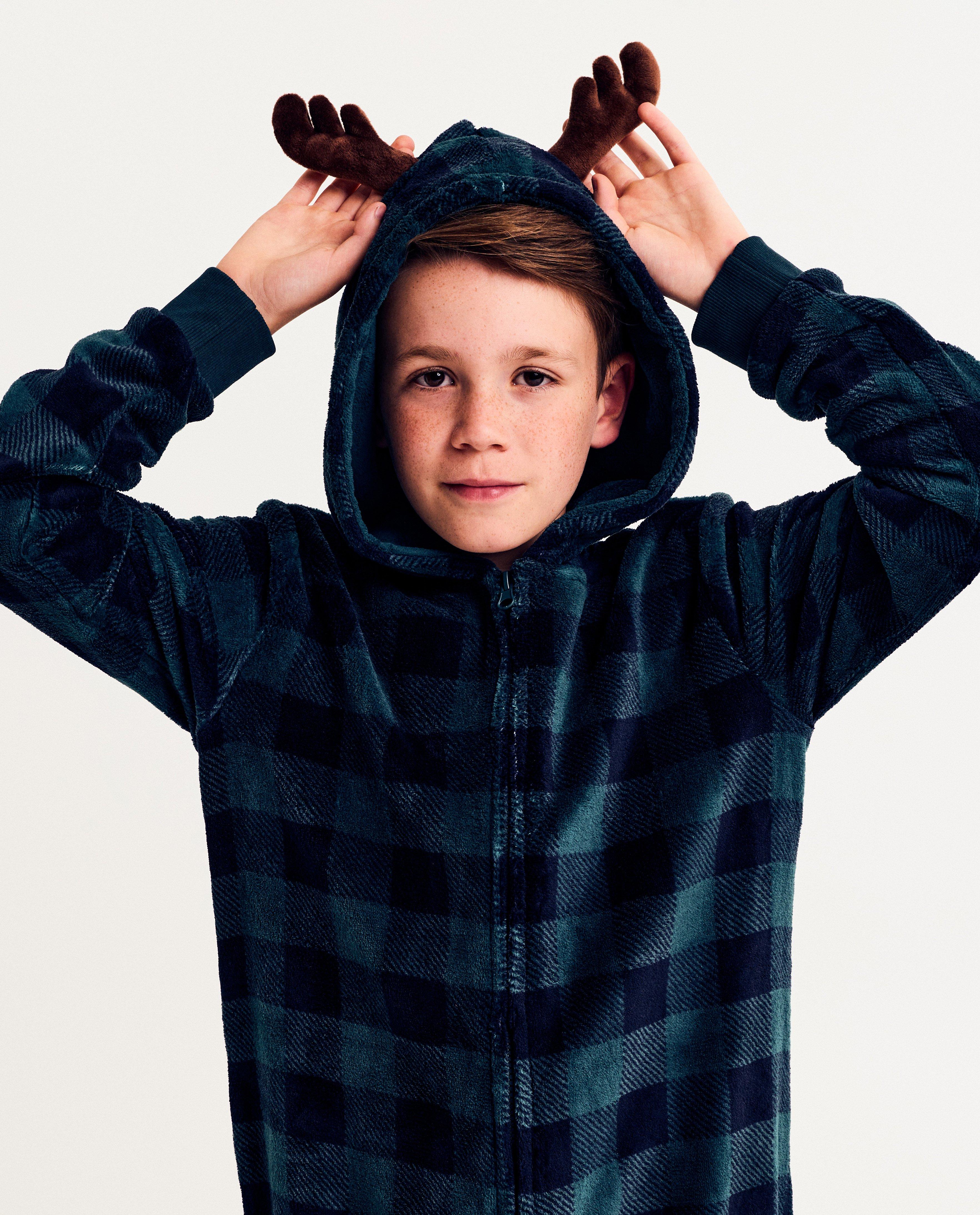 Pyjamas - Combinaison en polaire à carreaux, 134–170