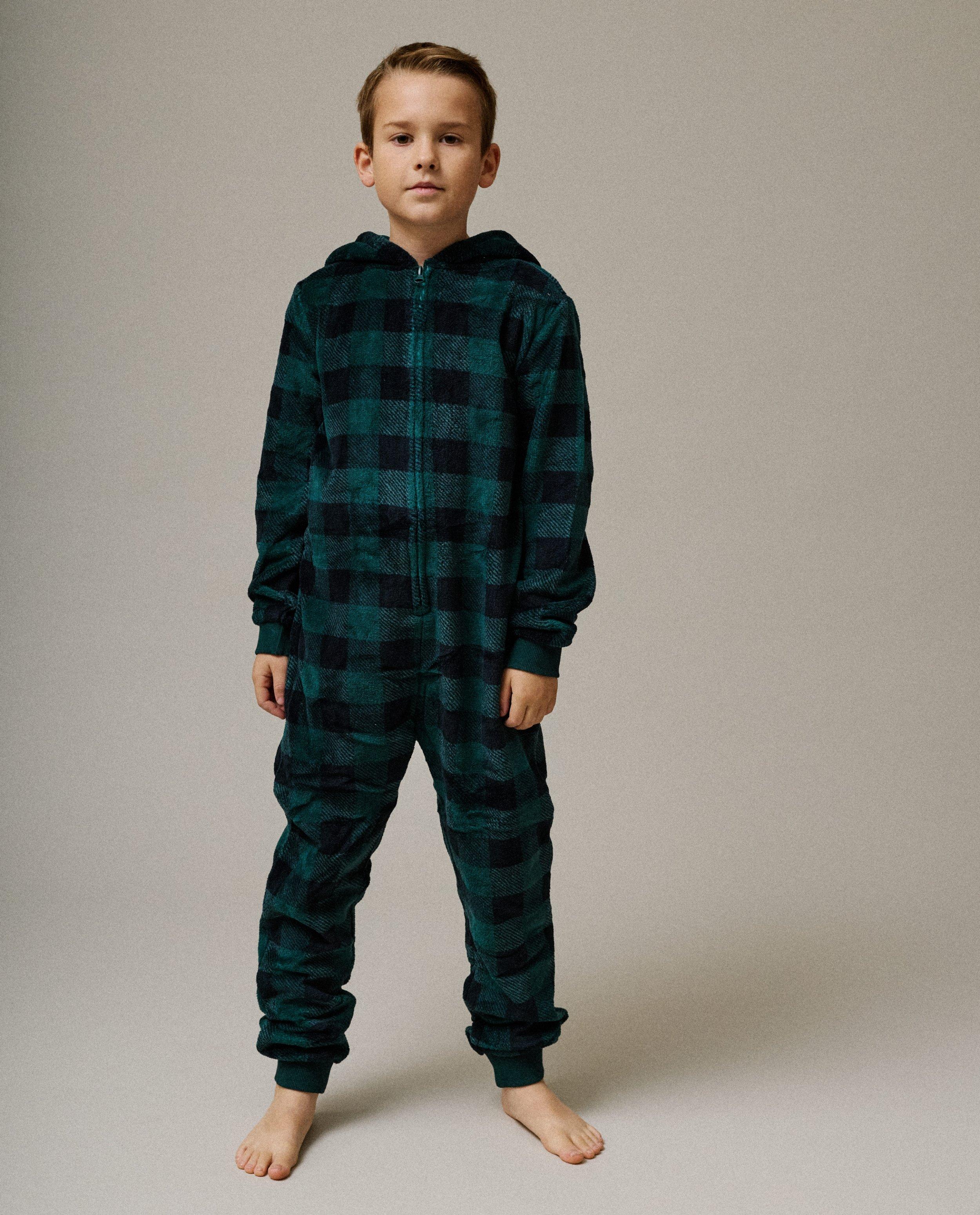 Fleece onesie met ruiten, 92-128