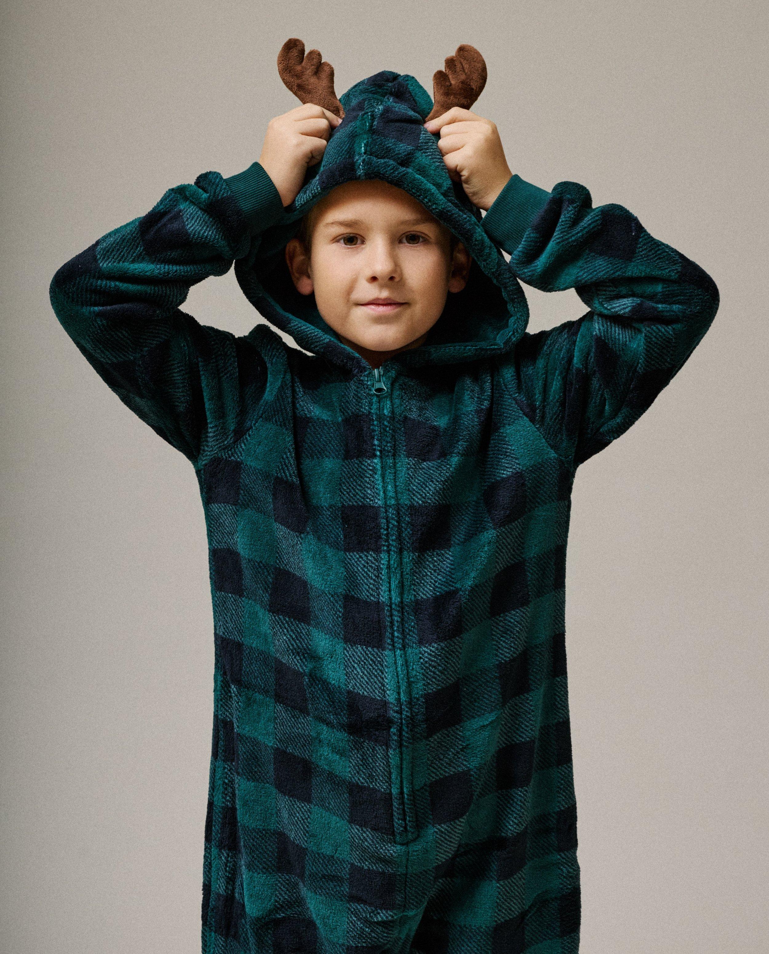 Nachtkleding - Fleece onesie met ruiten, 92-128