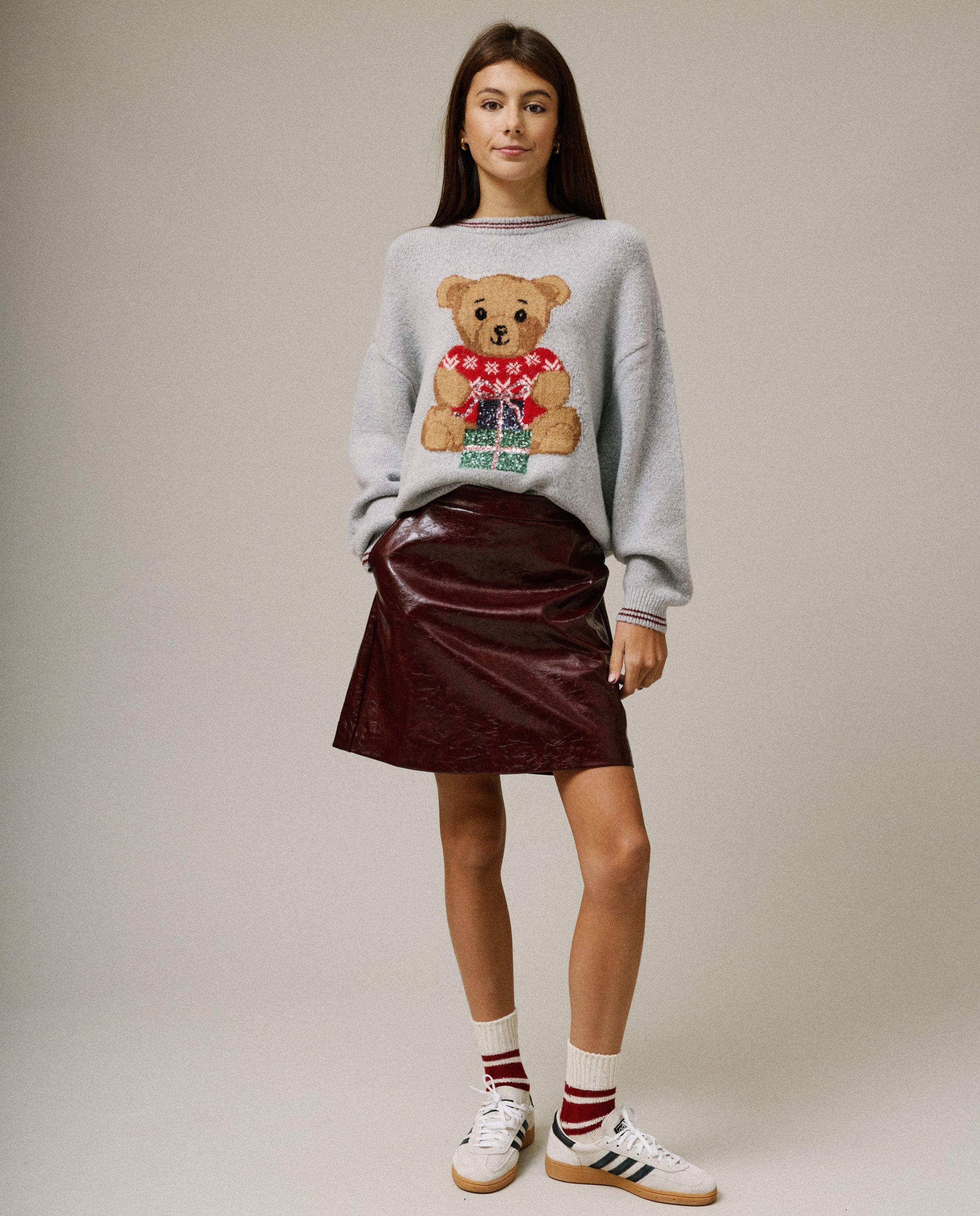 Truien - Kersttrui met print teddybeer