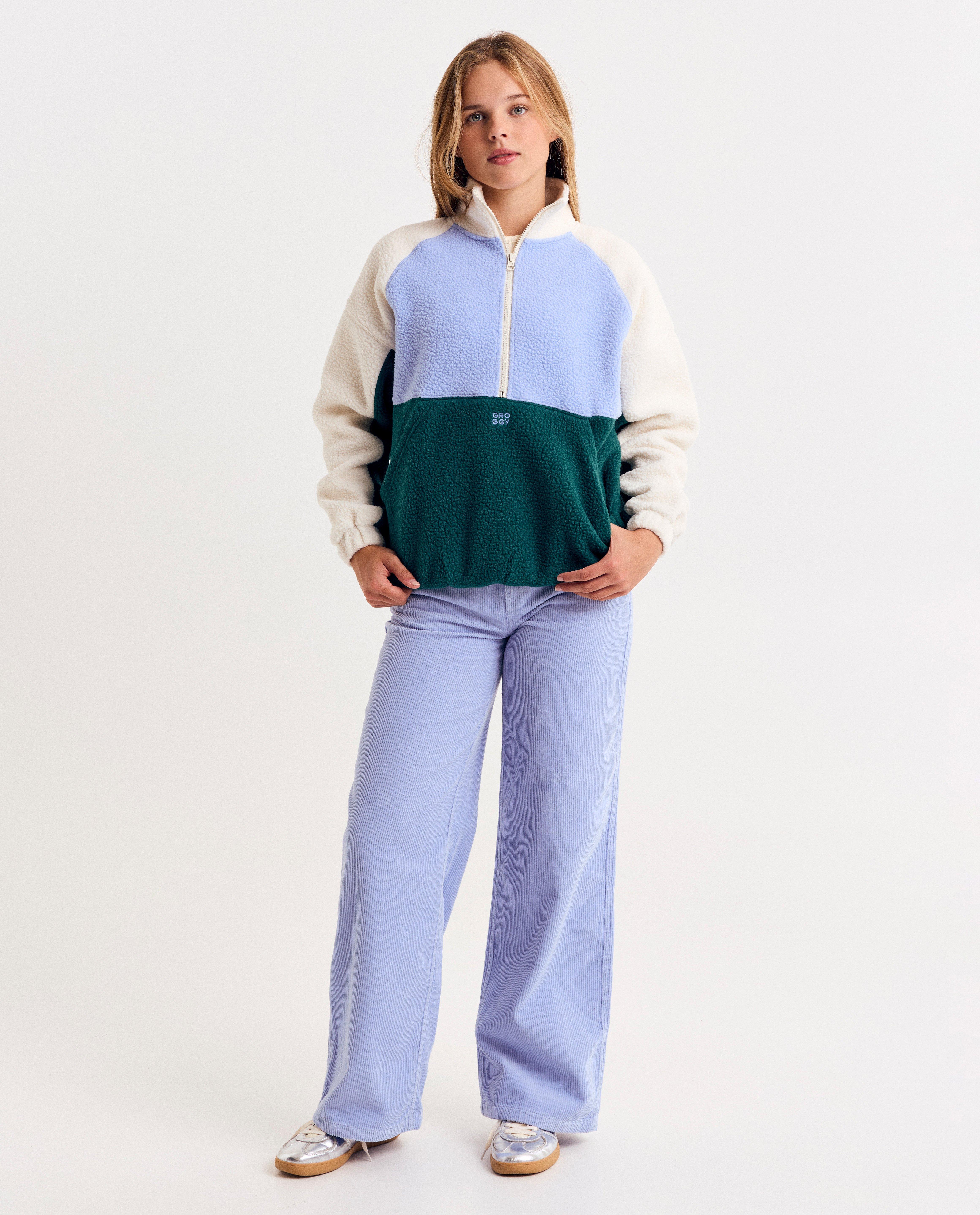 Teddy sweater met color block - Product Detail - khaki - afbeelding nummer 2