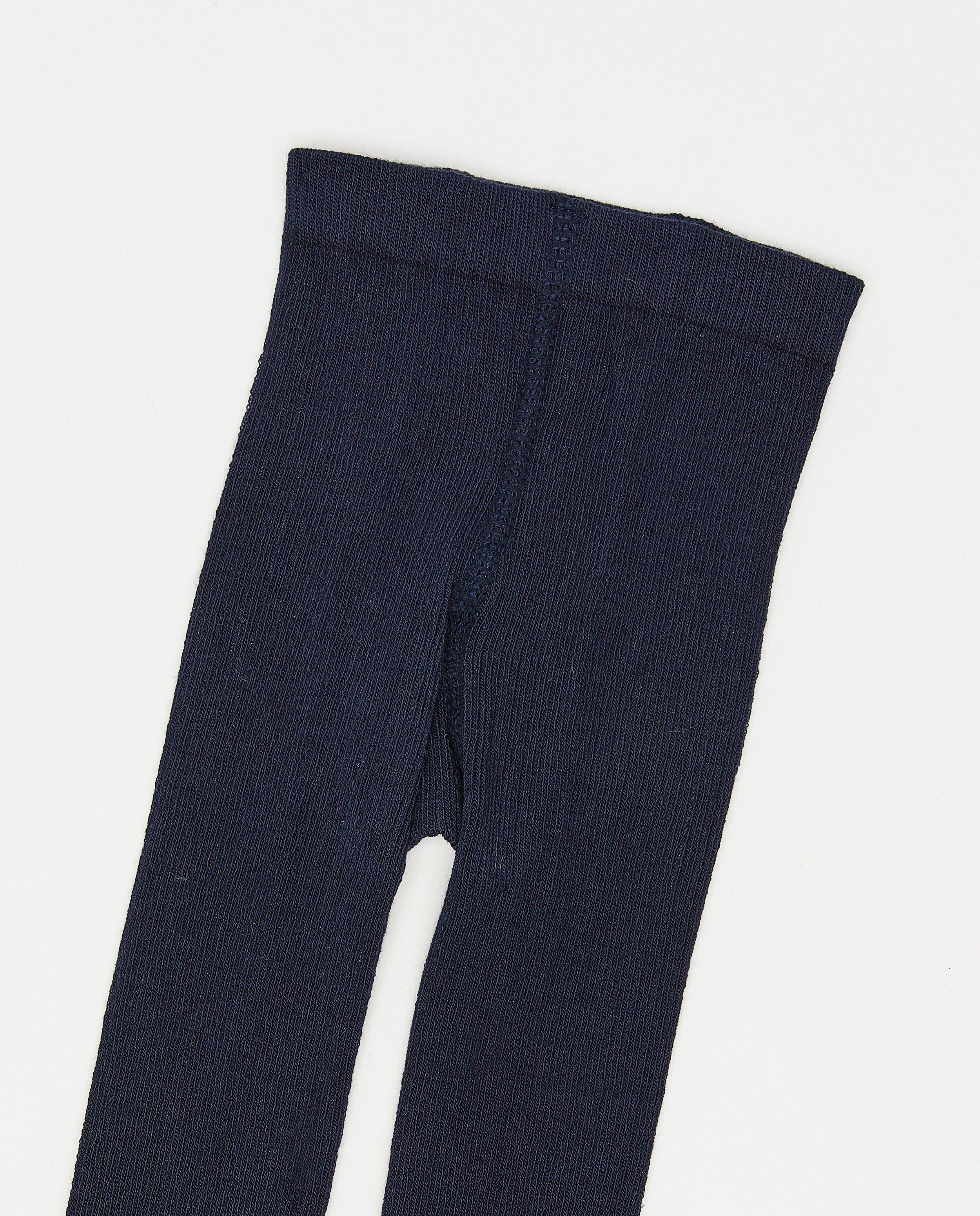 Collant bleu fonc&eacute; &agrave; fines c&ocirc;tes - D&eacute;tails du produit - bleu fonc&eacute; - image num&eacute;ro 2