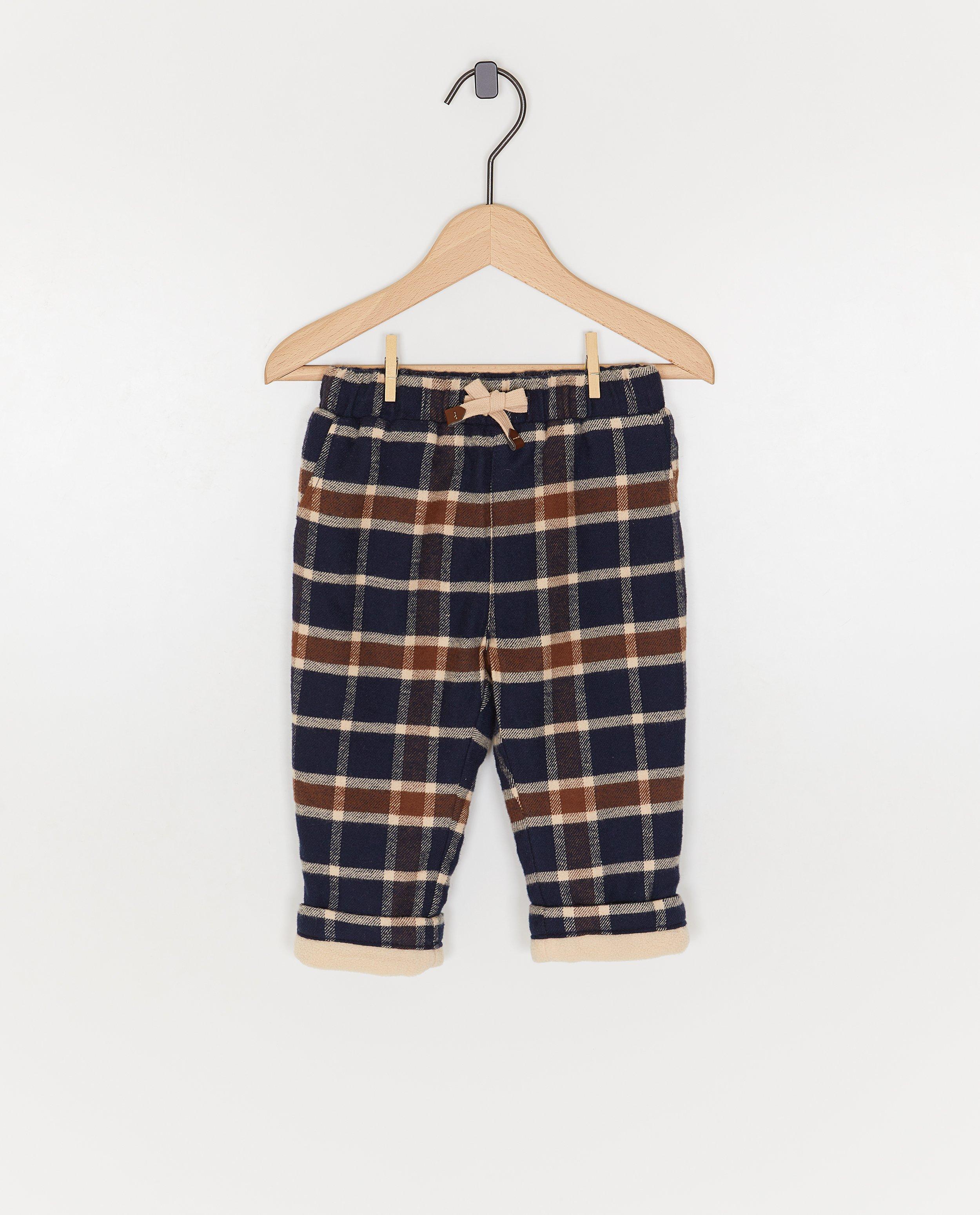 Pantalon en flanelle avec doublure en teddy - Détails du produit - bleu foncé - image numéro 3
