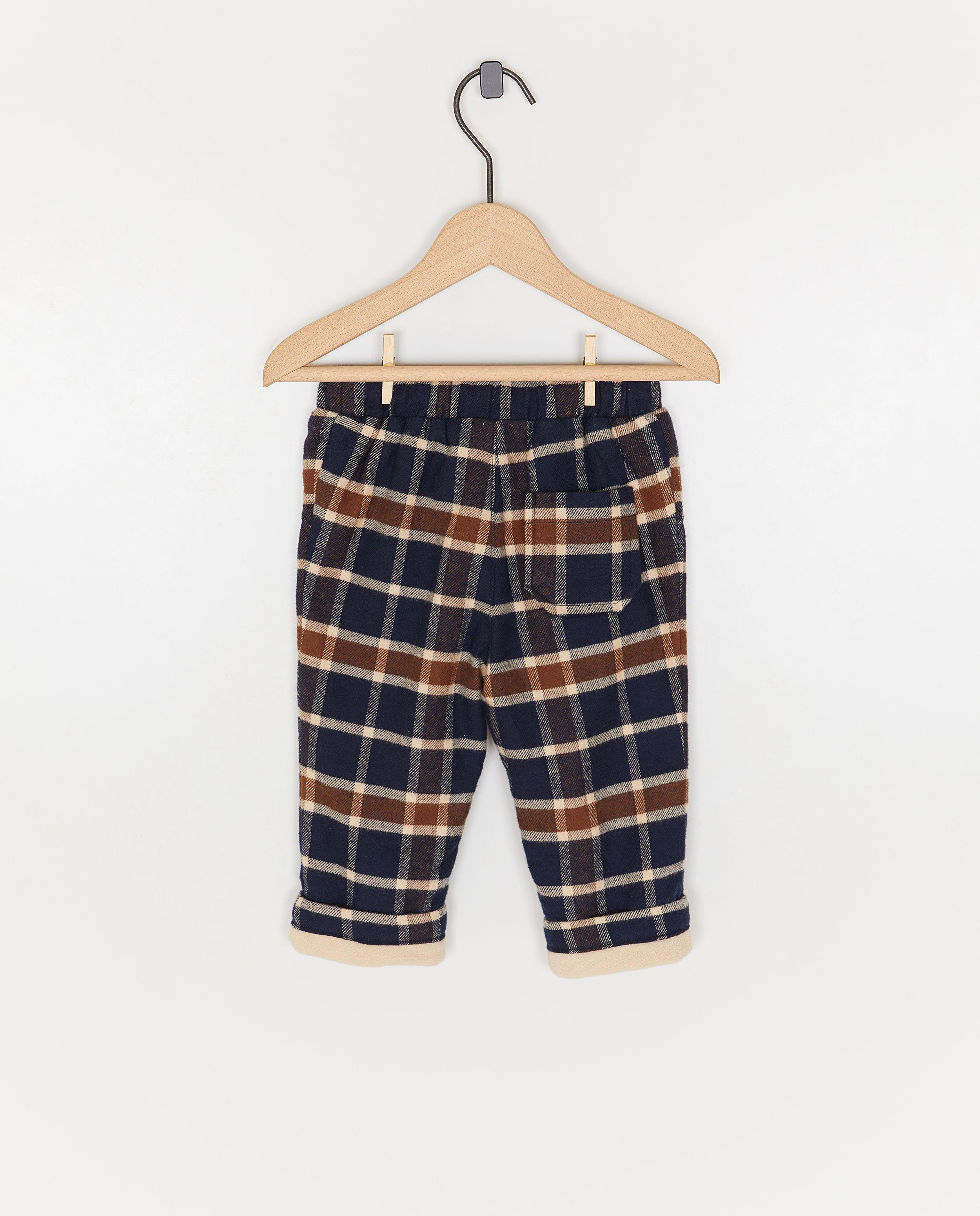Pantalon en flanelle avec doublure en teddy - Détails du produit - bleu foncé - image numéro 4