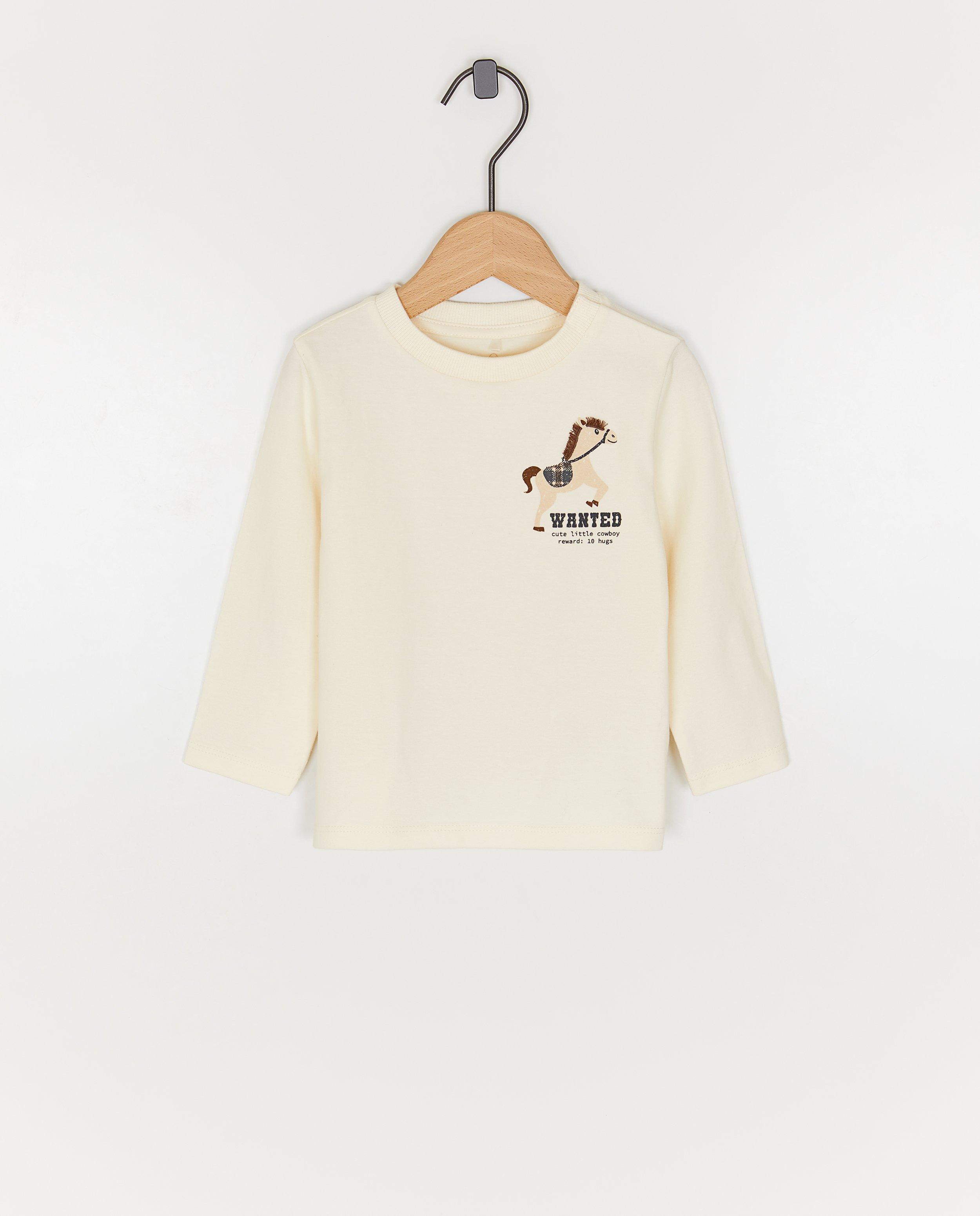 Longsleeve met kleine print paard
