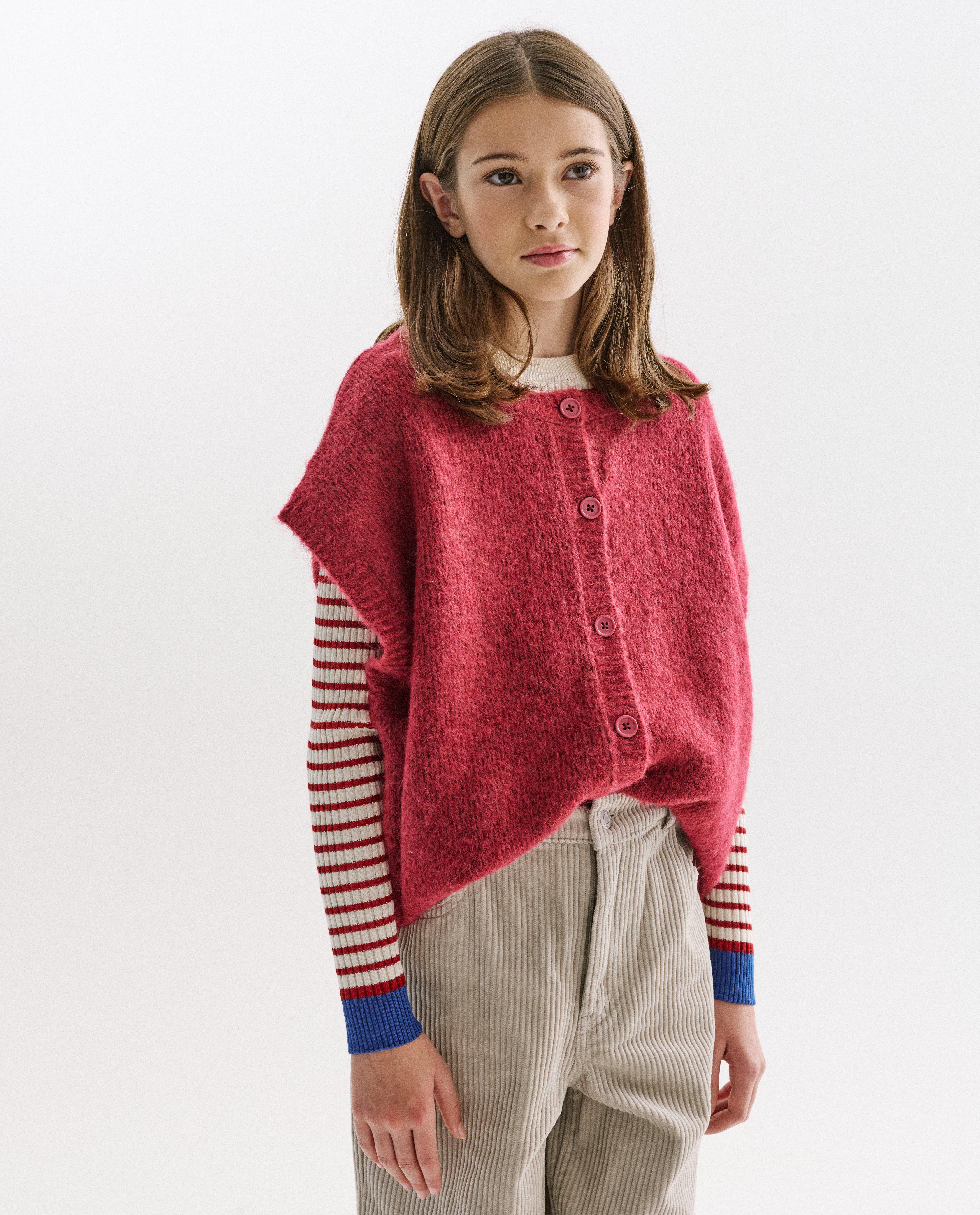 Mouwloze cardigan - Product Detail - donkerrood - afbeelding nummer 1