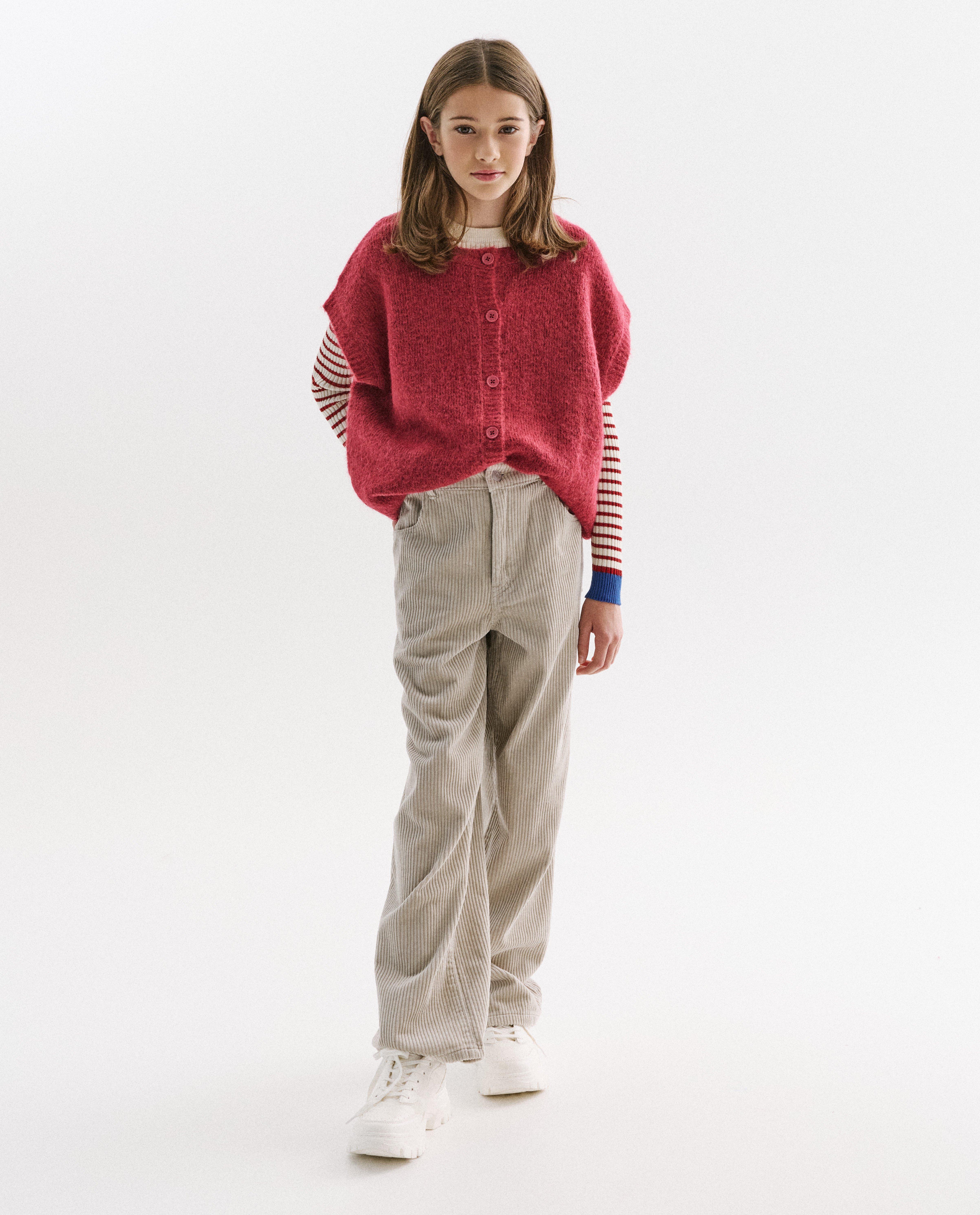 Mouwloze cardigan - Product Detail - donkerrood - afbeelding nummer 2