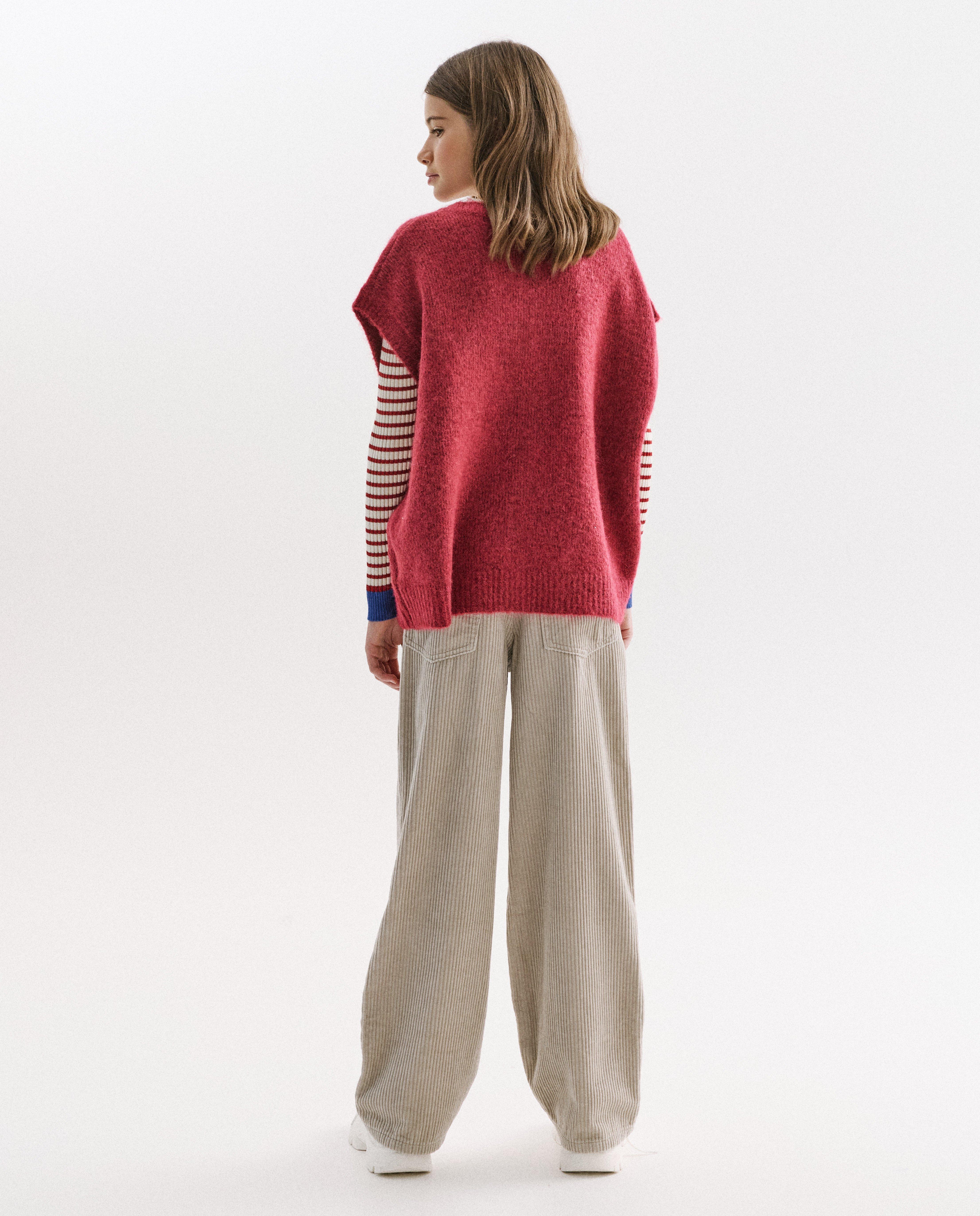 Mouwloze cardigan - Product Detail - donkerrood - afbeelding nummer 3