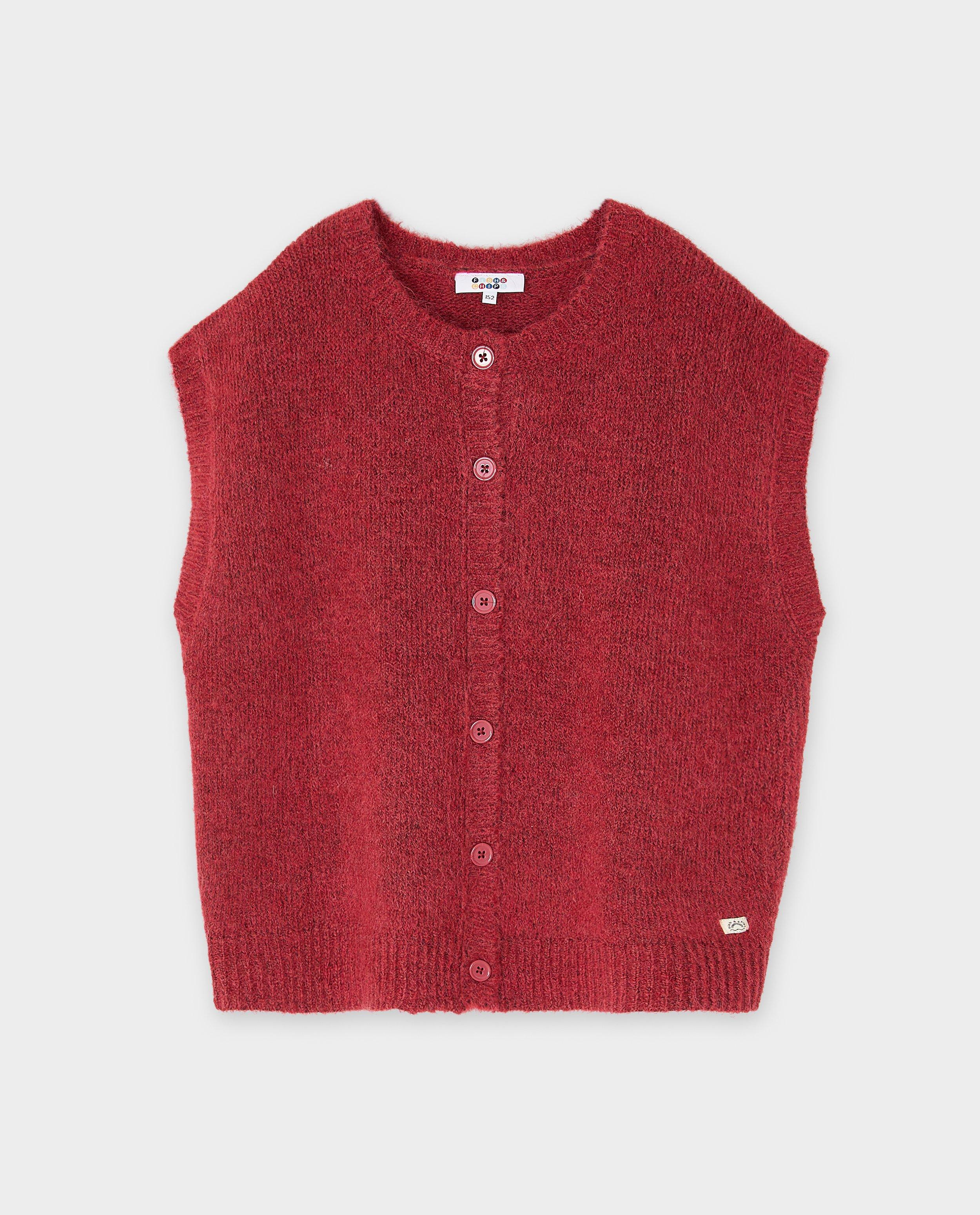 Mouwloze cardigan - Product Detail - donkerrood - afbeelding nummer 4