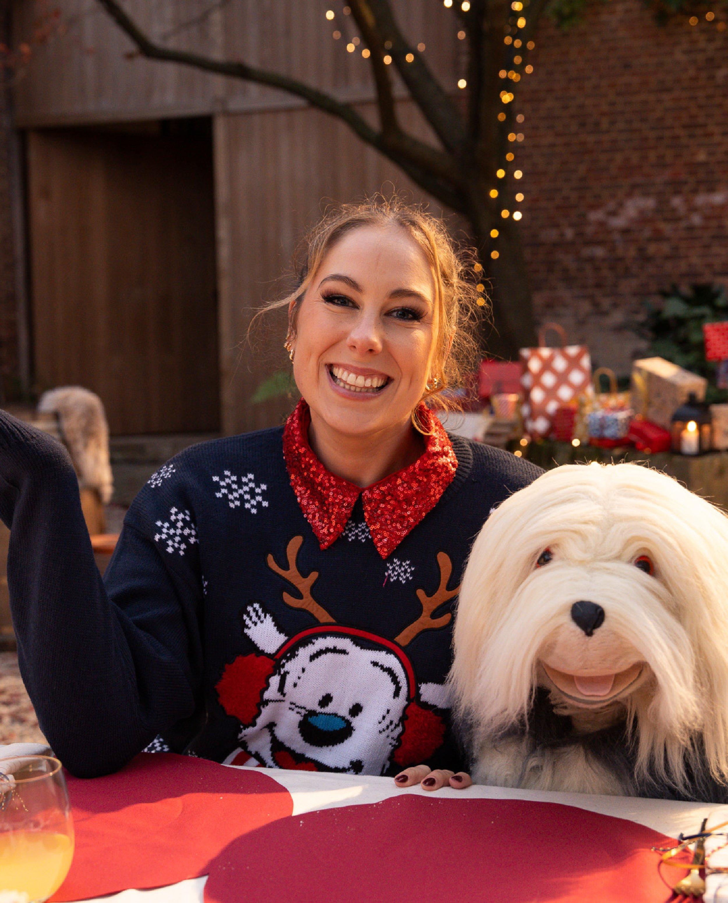 Pull de Noël avec imprimé Samson, unisexe, XS–XL - Détails du produit - bleu foncé - image numéro 4