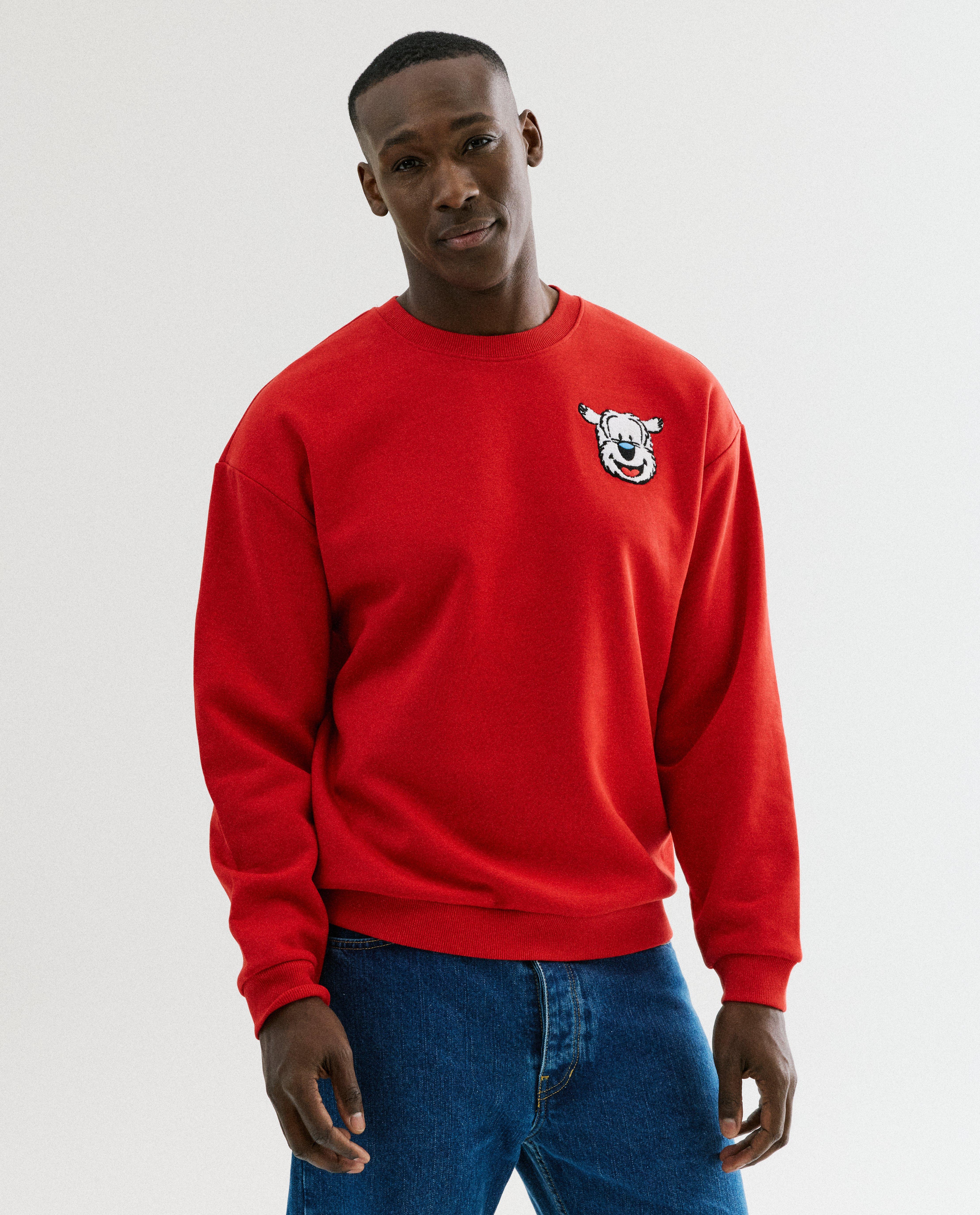 Sweat-shirt à coupe ample avec broderie de Samson, unisexe, XS–XL - Détails du produit - rouge - image numéro 3