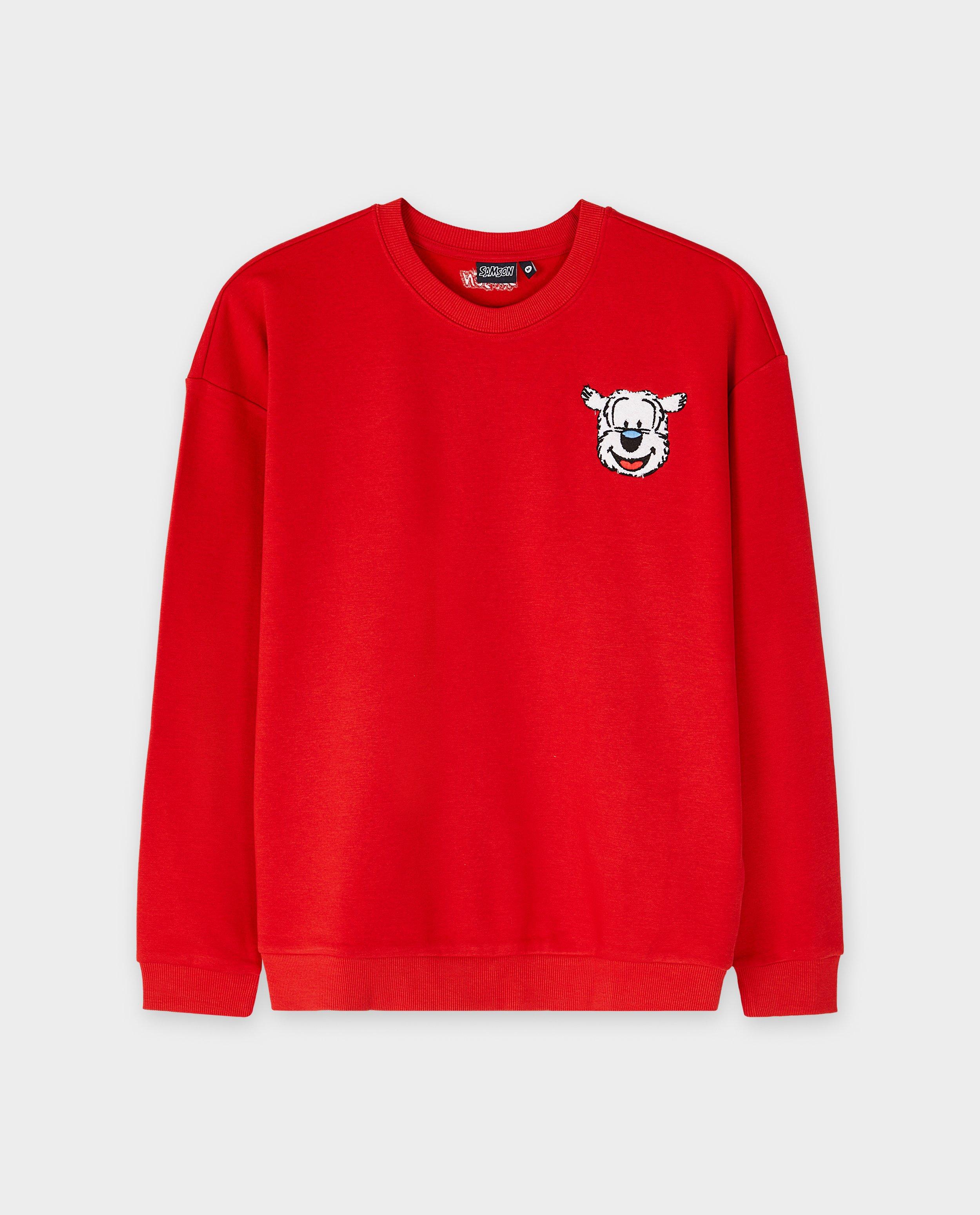 Sweat-shirt à coupe ample avec broderie de Samson, unisexe, XS–XL - Détails du produit - rouge - image numéro 6