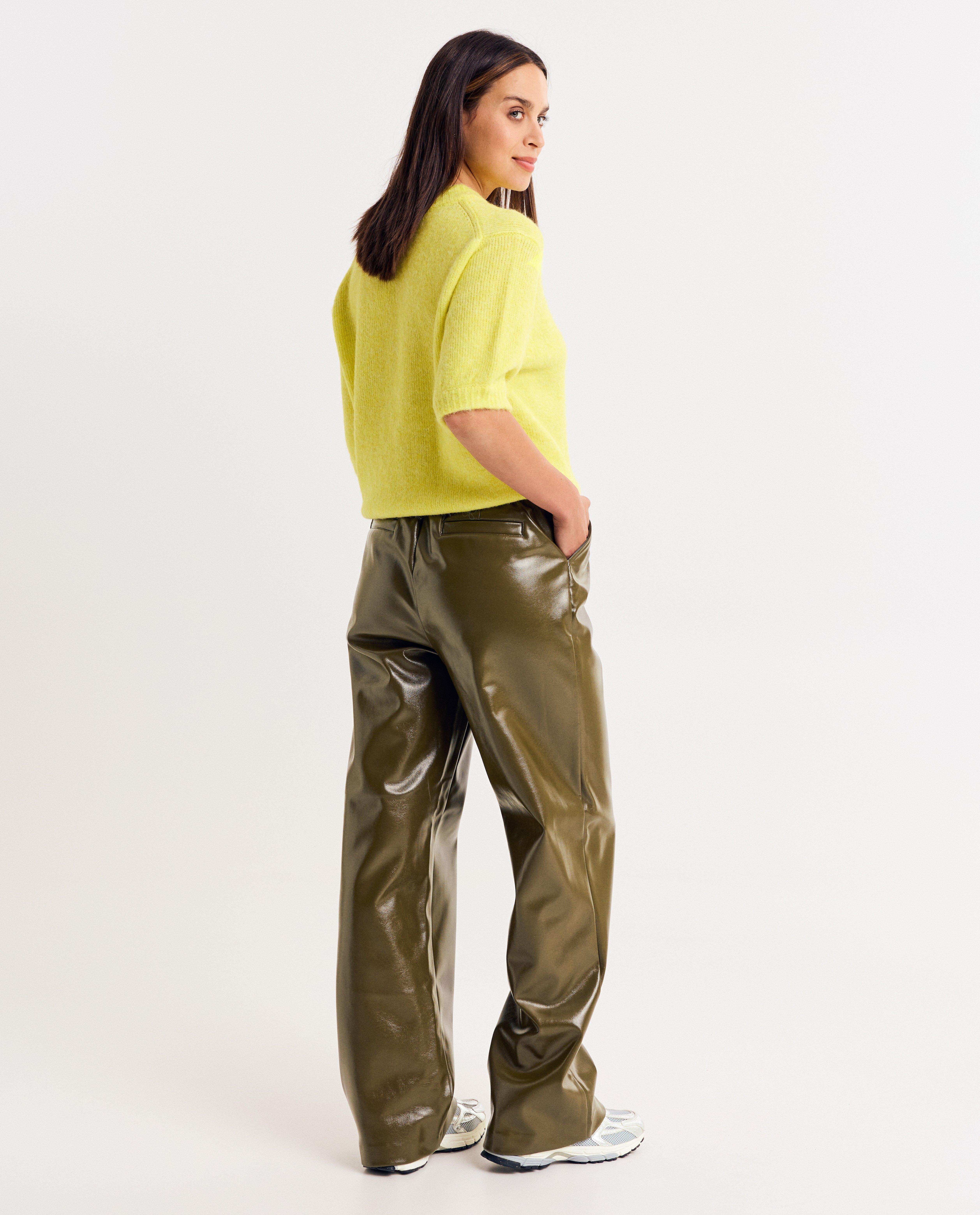 Pantalons - Pantalon en faux cuir, straight fit