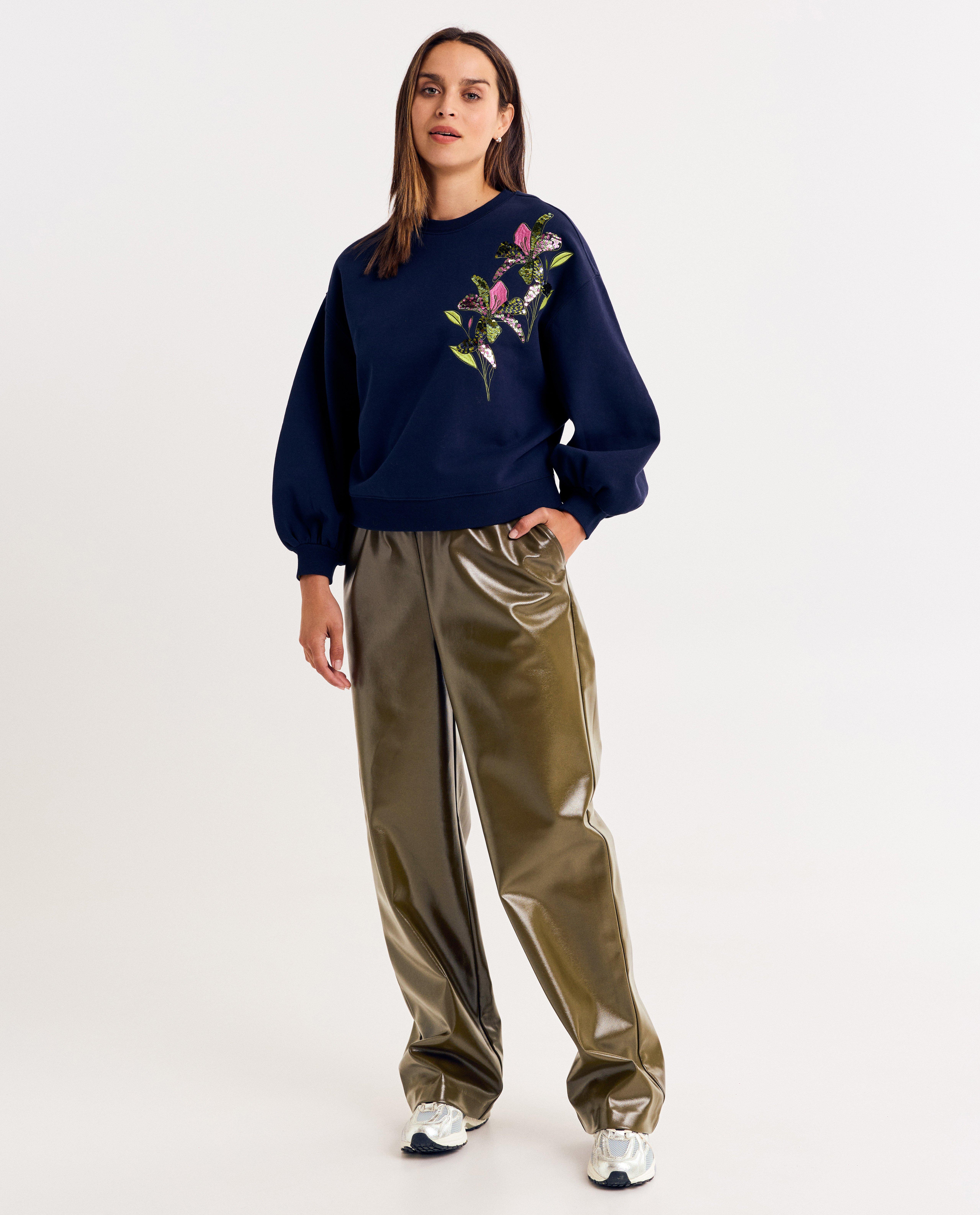 Sweaters - Sweater met geborduurde bloemen