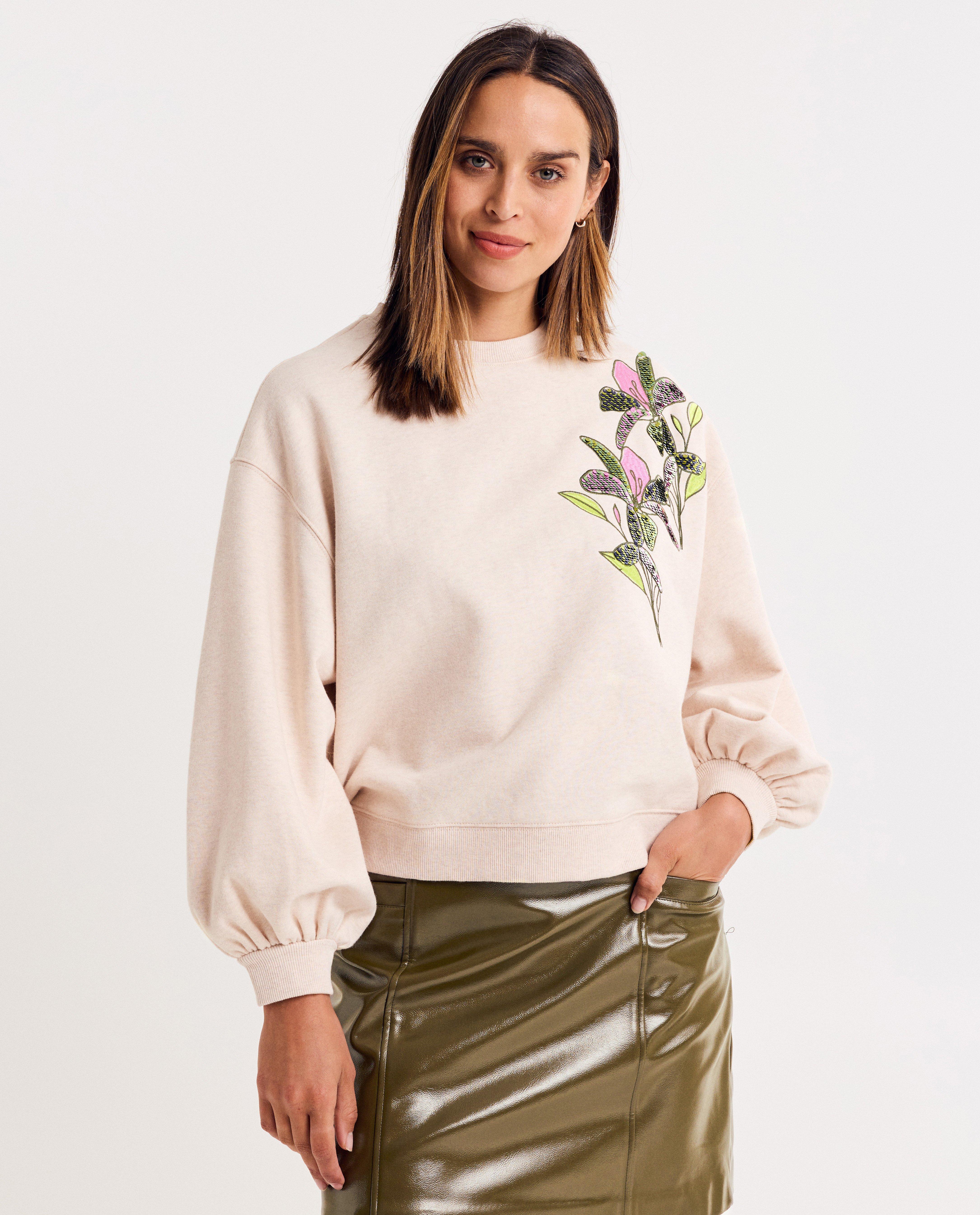 Sweats - Sweat avec fleurs brodées