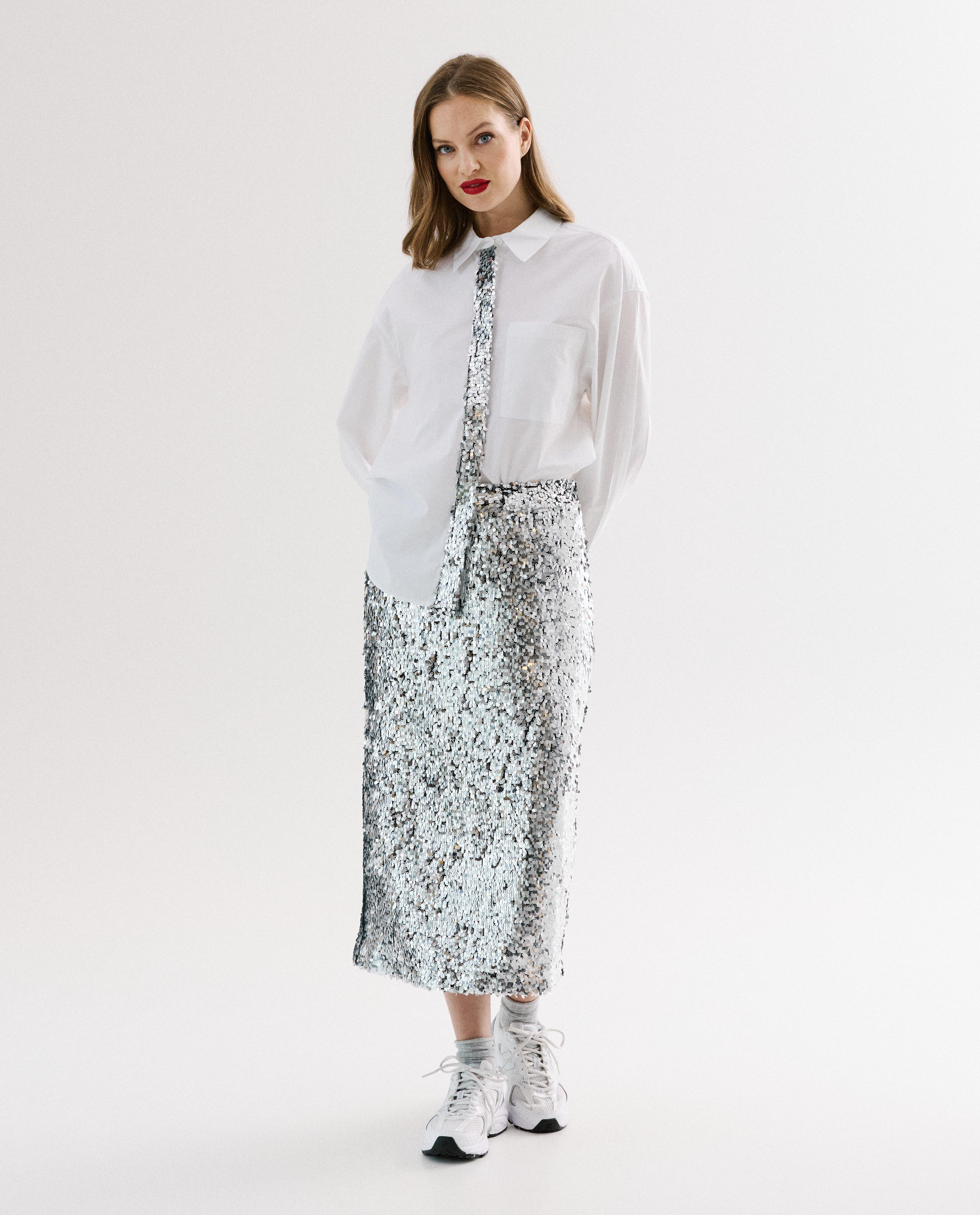 Jupe à paillettes - Détails du produit - gris clair - image numéro 2