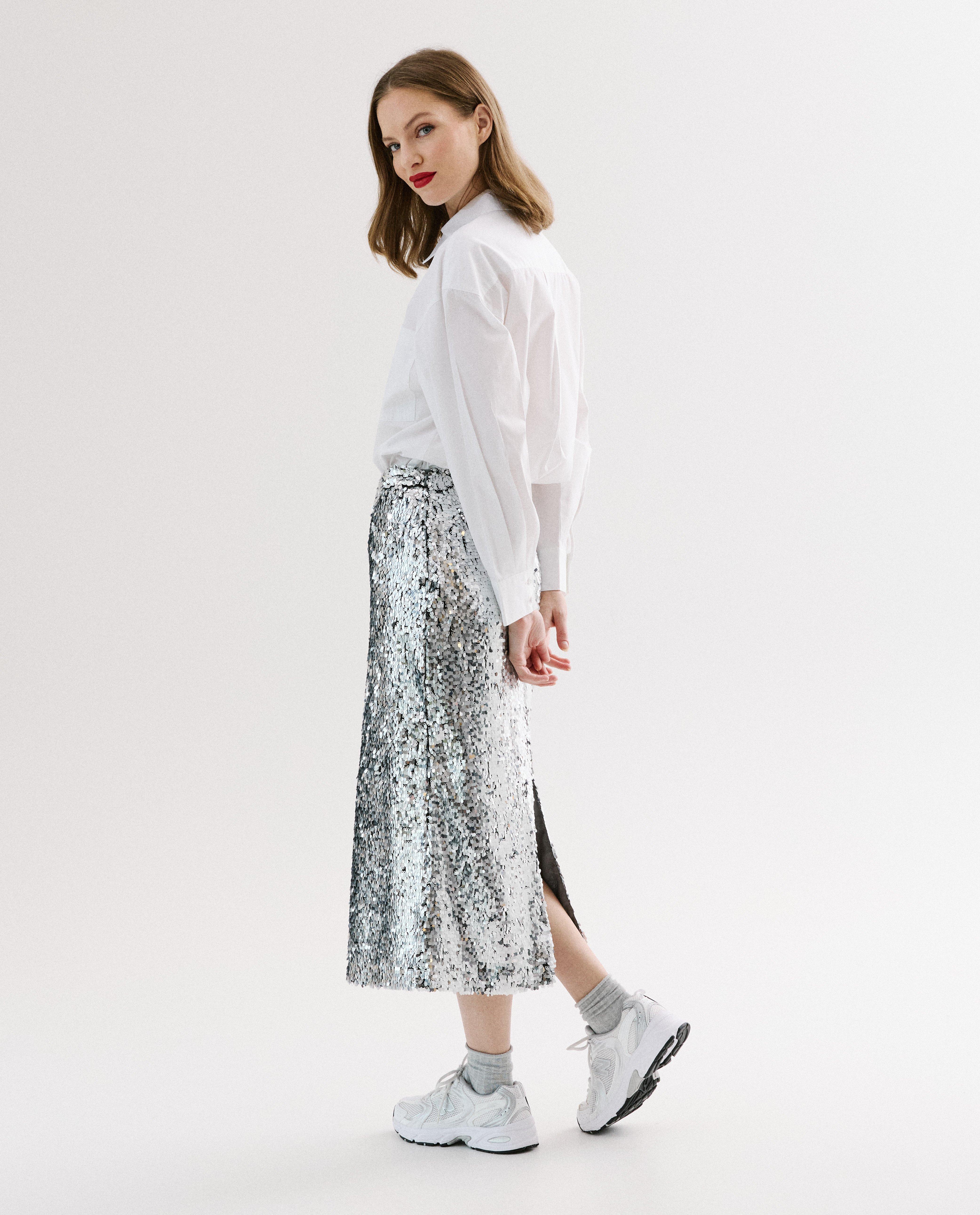 Rok met pailletten - Product Detail - lichtgrijs - afbeelding nummer 3