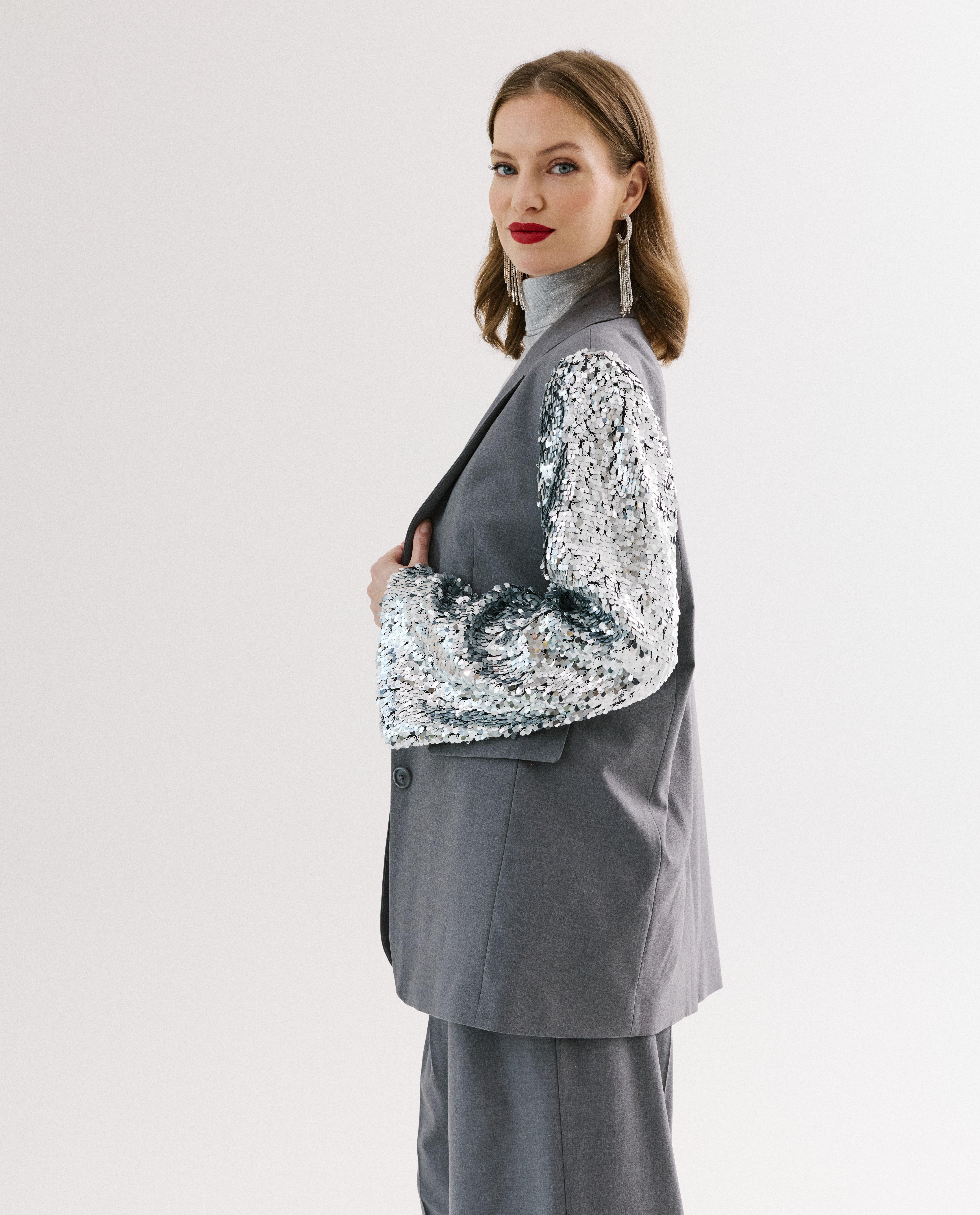 Blazer à paillettes - Détails du produit - gris - image numéro 2
