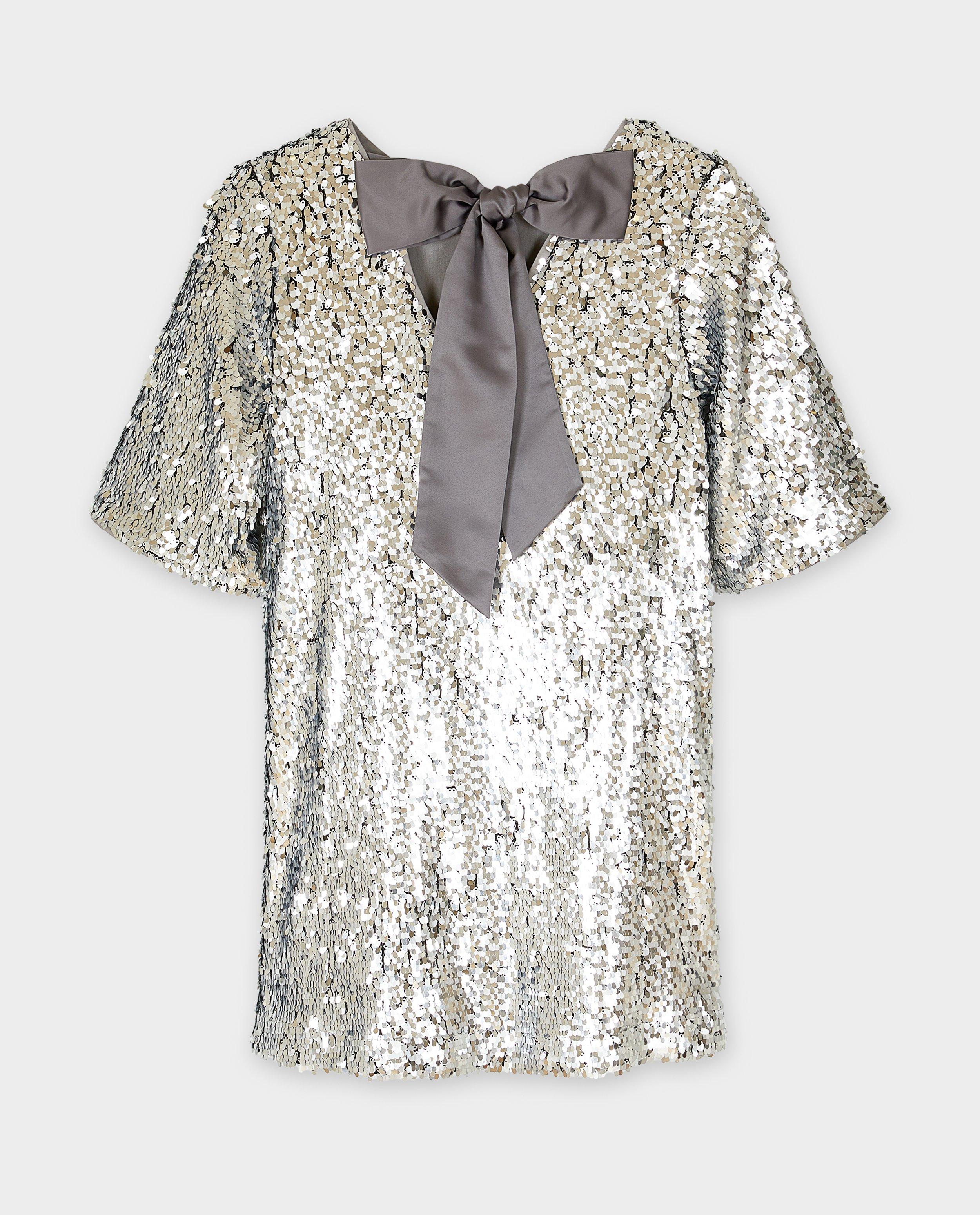 Robe à paillettes - Détails du produit - gris clair - image numéro 5