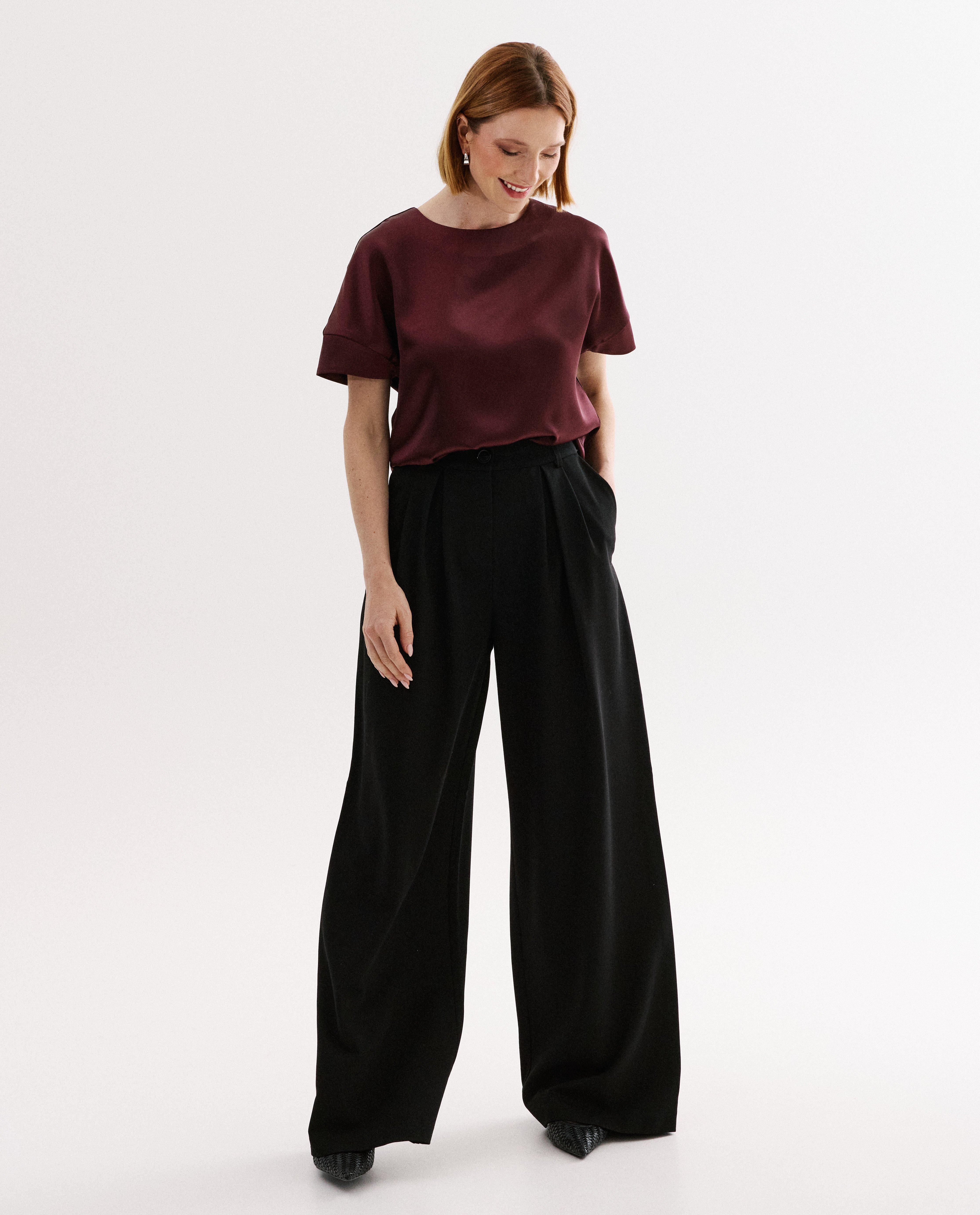 Bordeaux satijnen blouse - Product Detail - paars - afbeelding nummer 2