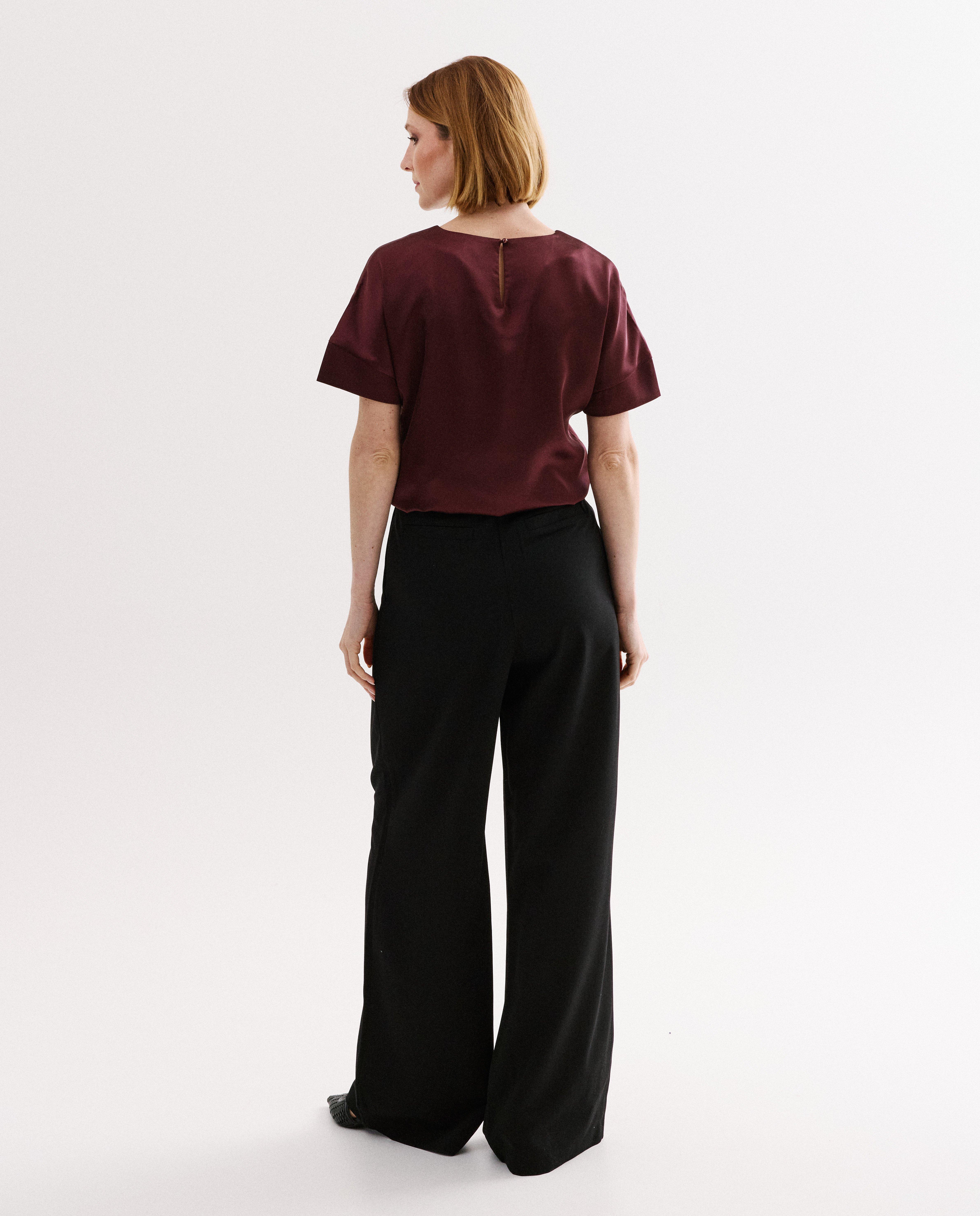 Bordeaux satijnen blouse - Product Detail - paars - afbeelding nummer 3