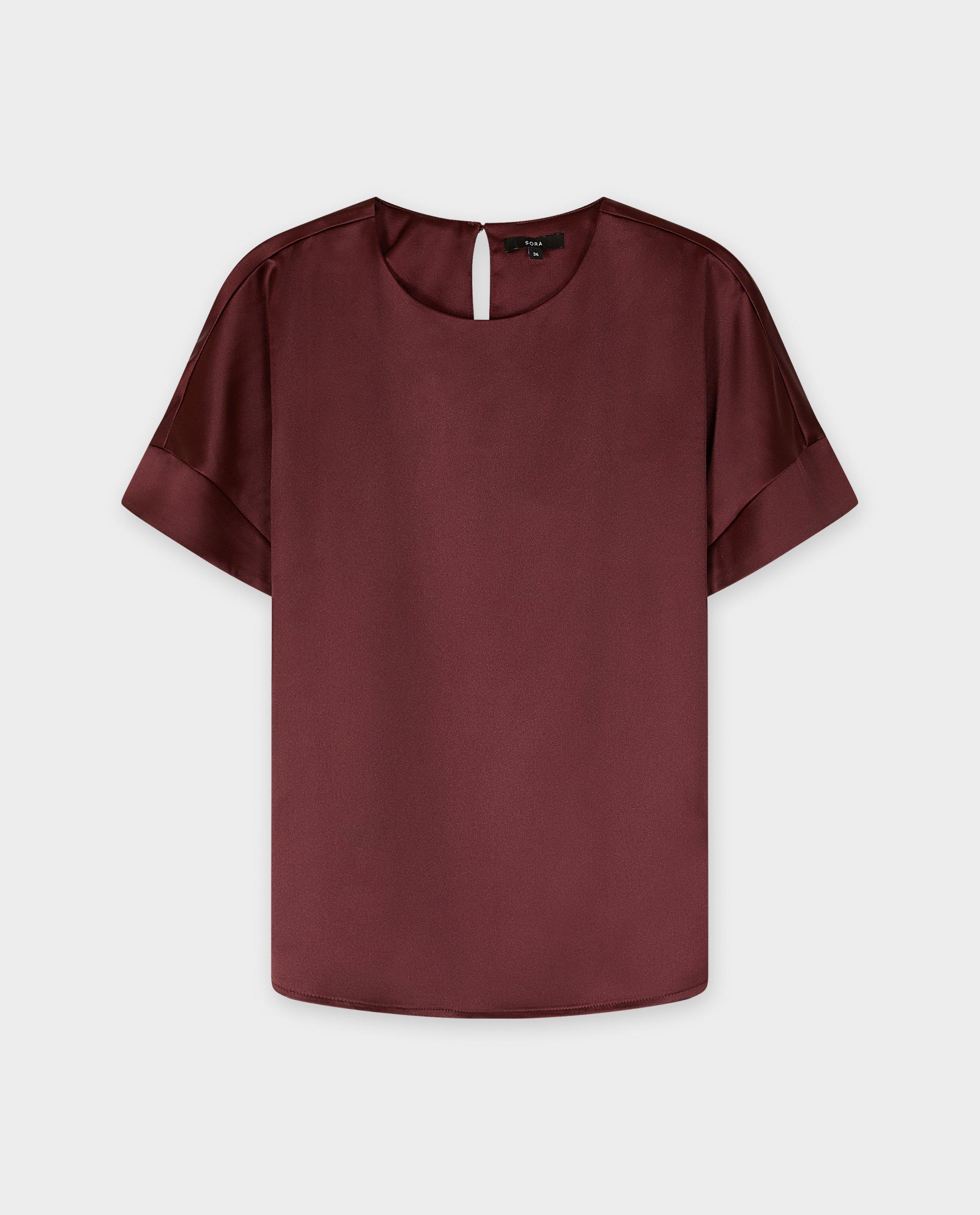 Bordeaux satijnen blouse - Product Detail - paars - afbeelding nummer 4