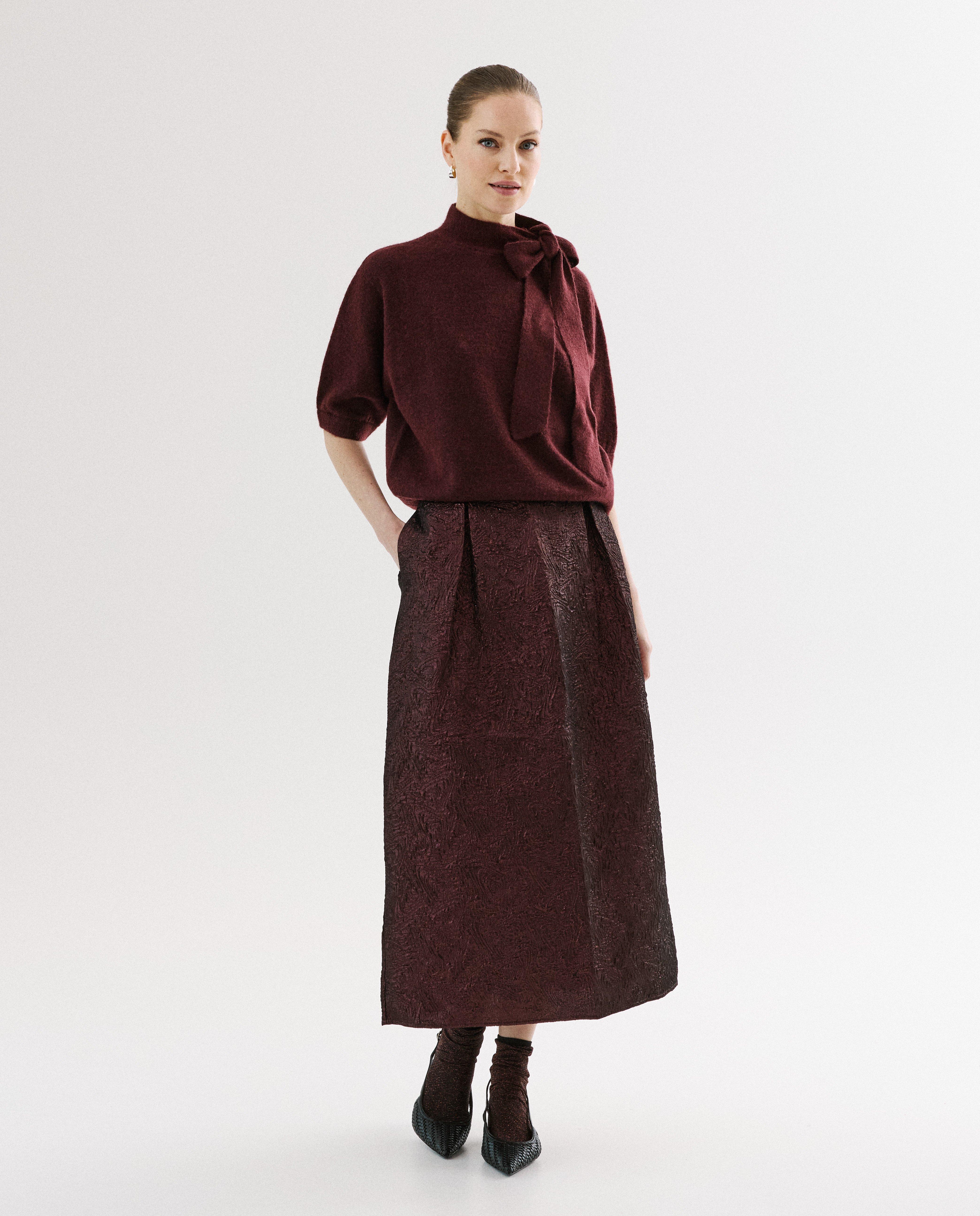 Rok van jacquard met patroon - Product Detail - paars - afbeelding nummer 1