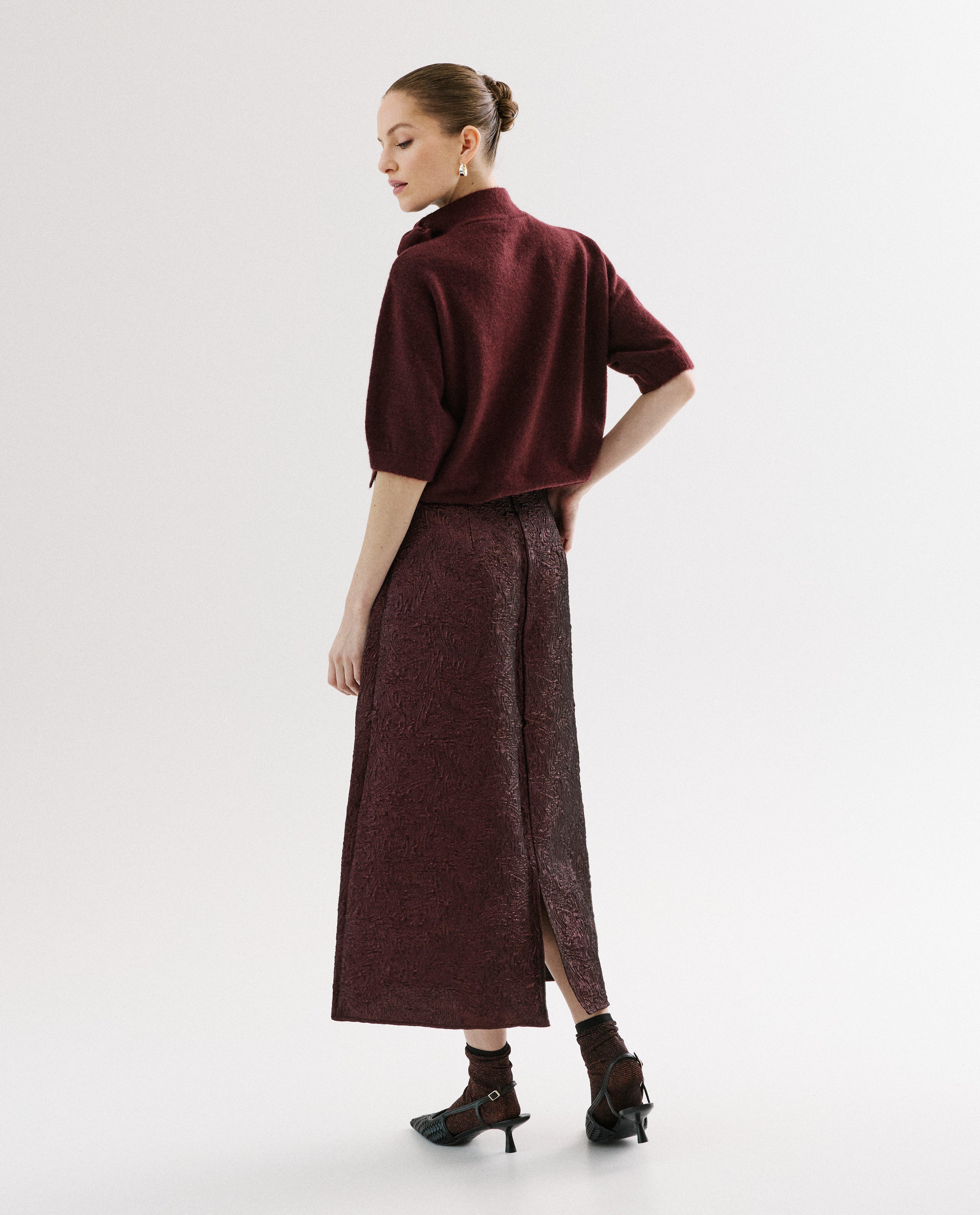 Jupe en satin à motif - Détails du produit - violet - image numéro 2