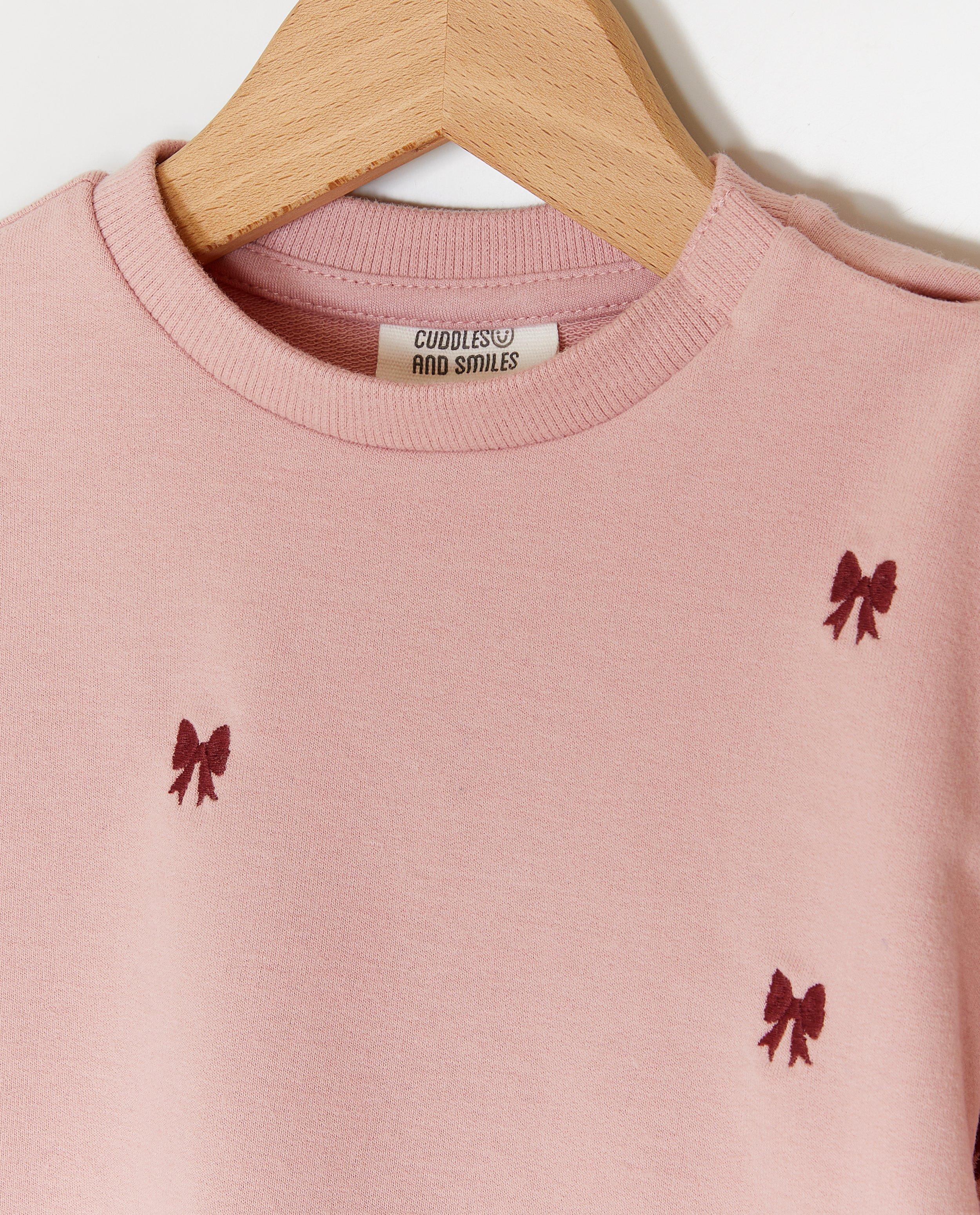 Sweater met geborduurde strikjes - Product Detail - roze - afbeelding nummer 3