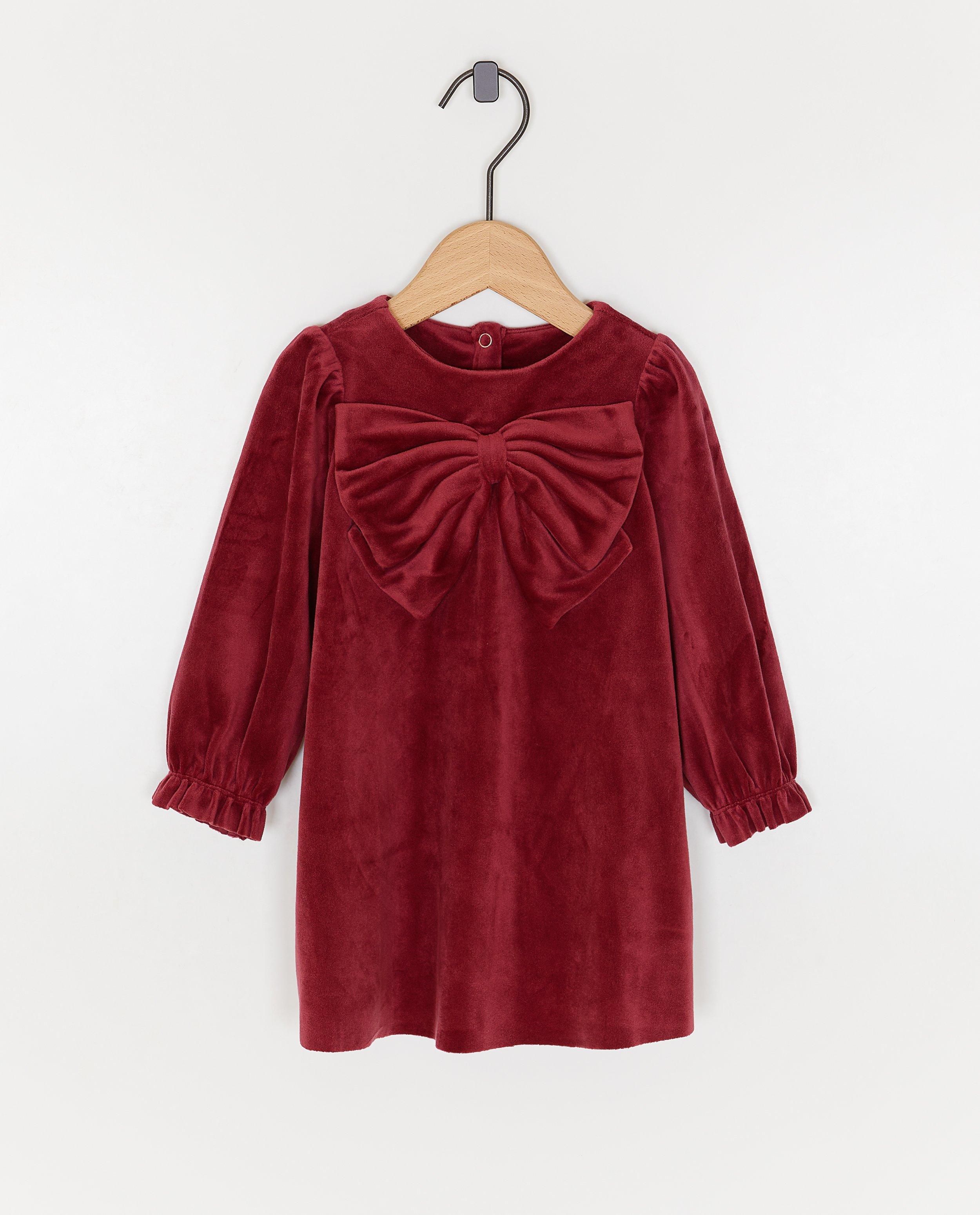 Fluwelen jurk met strik