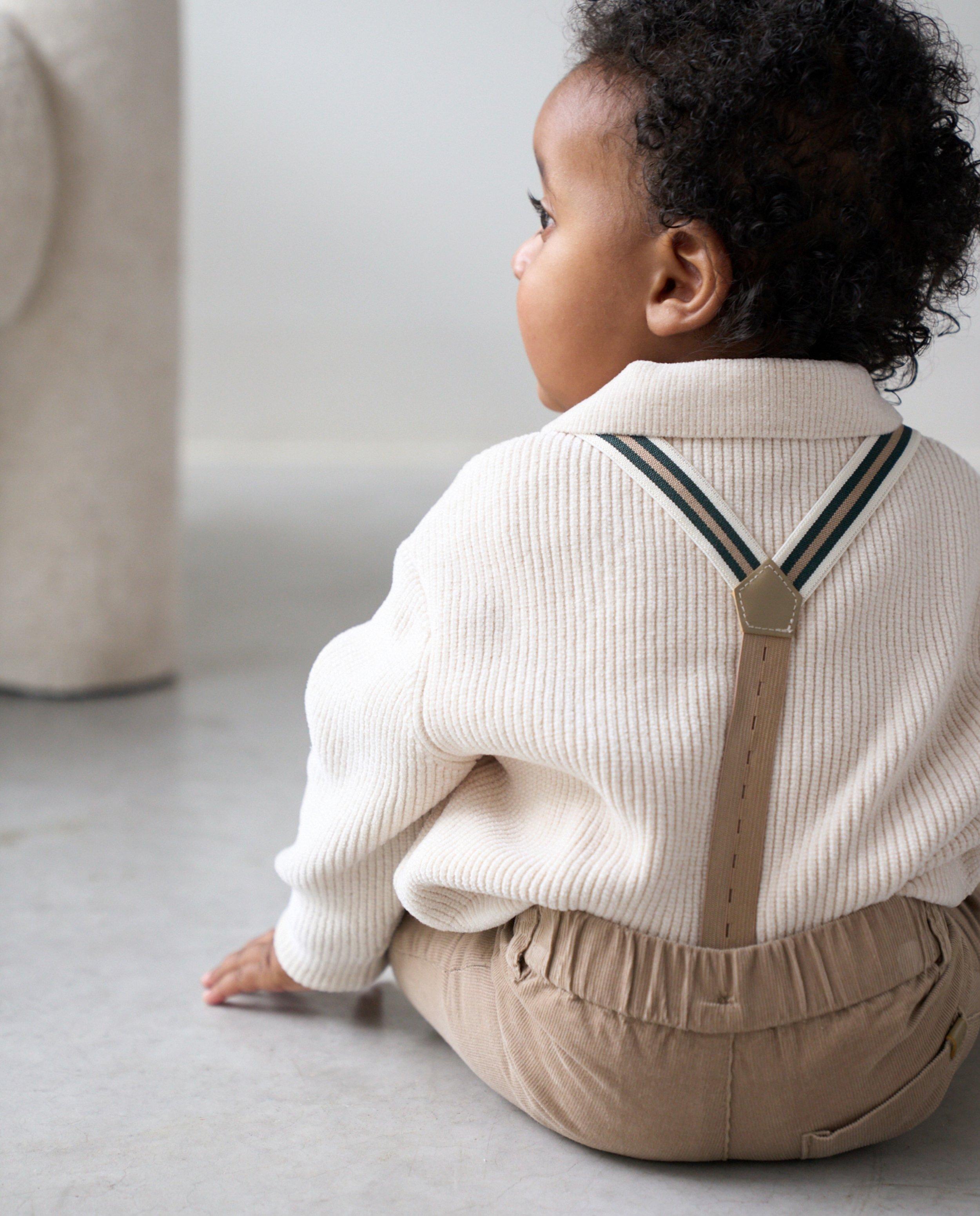 Ribfluwelen broek met afneembare bretellen - Product Detail - beige - afbeelding nummer 1