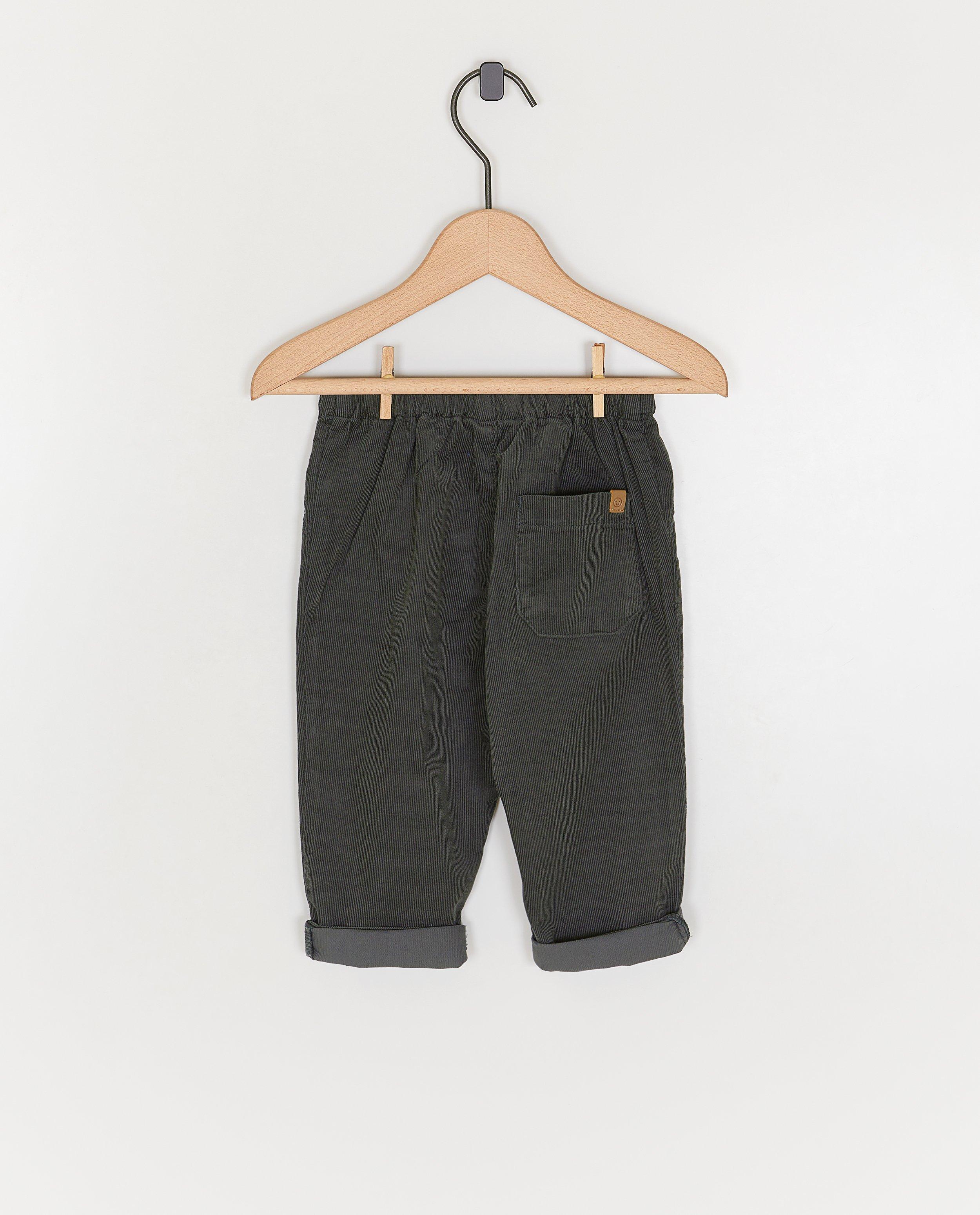 Donkergroene broek van fijn ribfluweel - Product Detail - khaki - afbeelding nummer 2