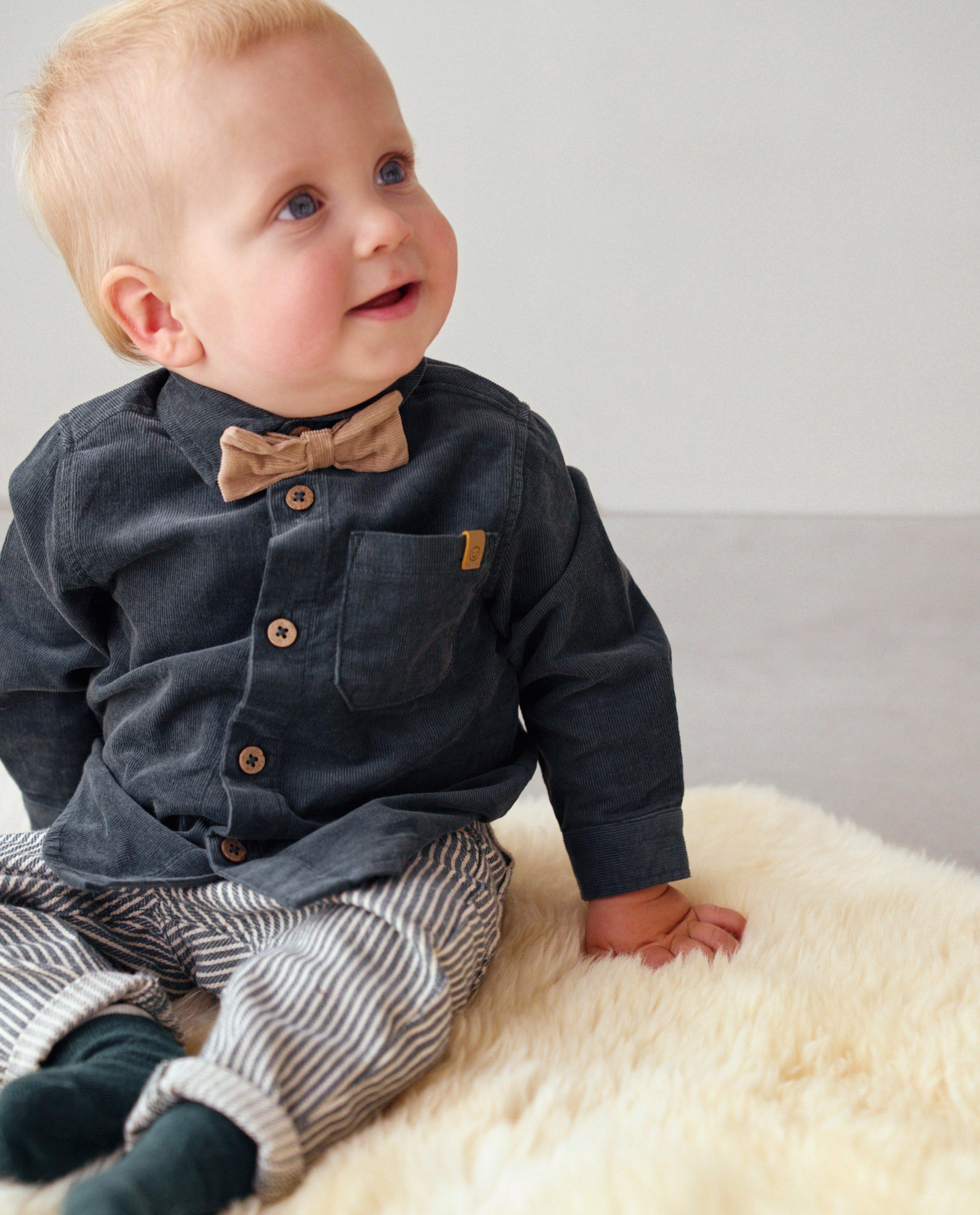 Ribfluwelen hemd met afneembare strik - Product Detail - khaki - afbeelding nummer 3