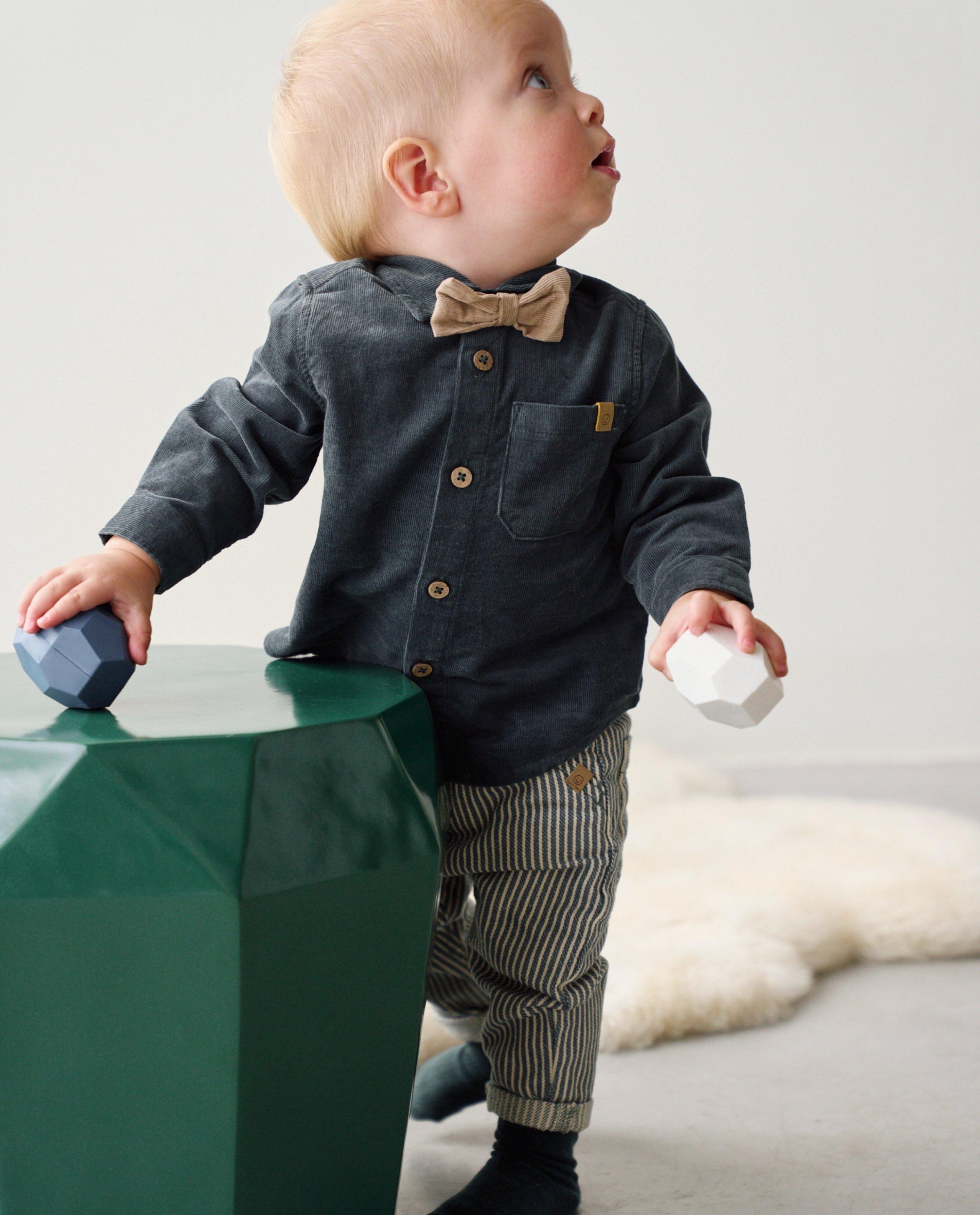 Ribfluwelen hemd met afneembare strik - Product Detail - khaki - afbeelding nummer 4