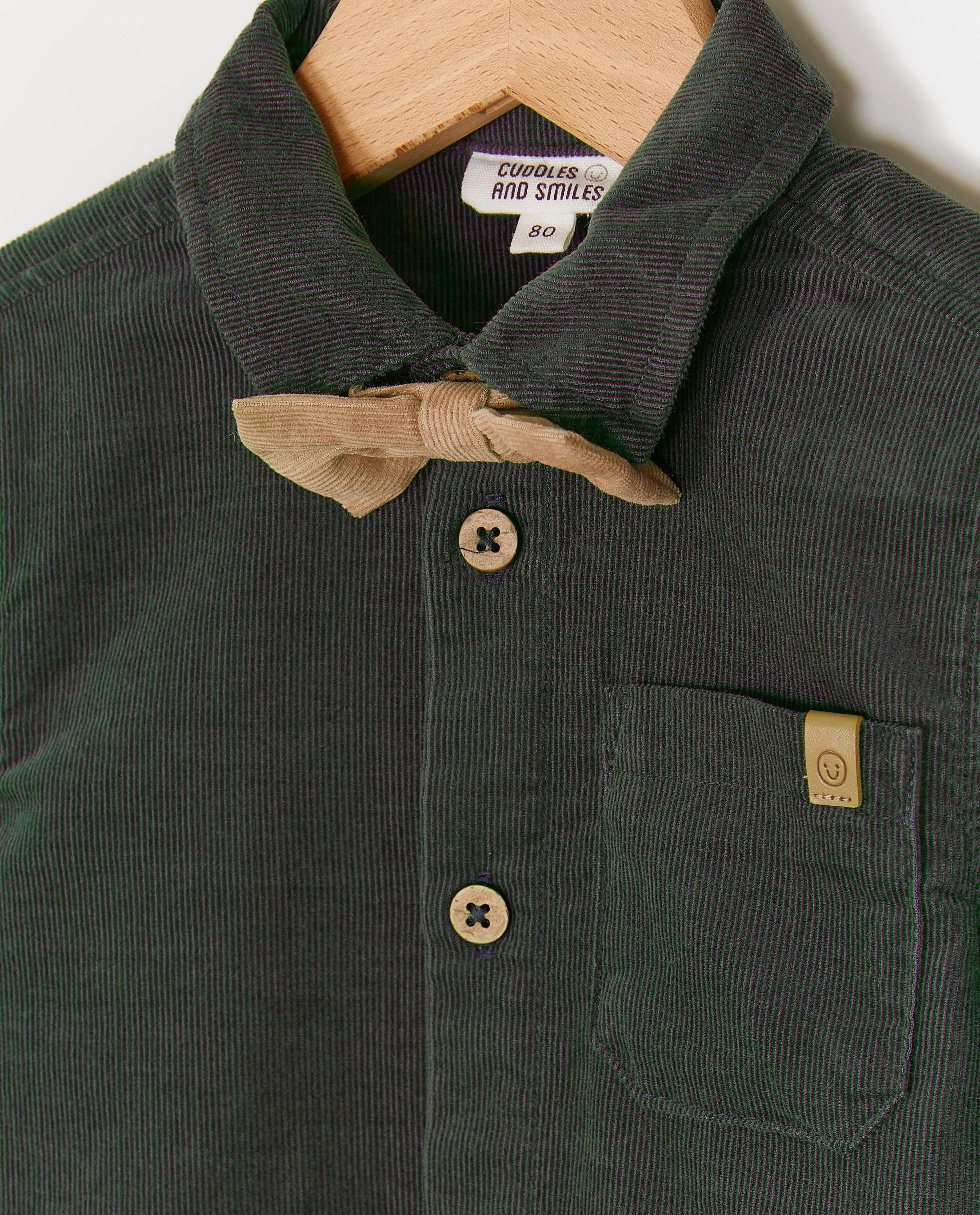 Ribfluwelen hemd met afneembare strik - Product Detail - khaki - afbeelding nummer 7