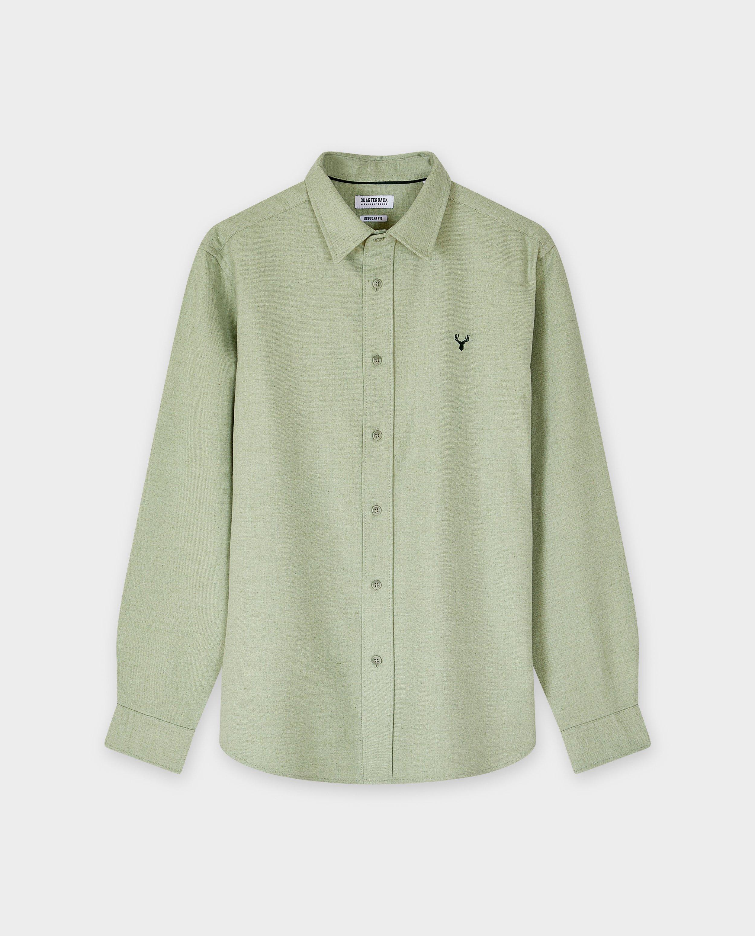 Chemise avec renne brodé, regular fit - Détails du produit - vert clair - image numéro 5