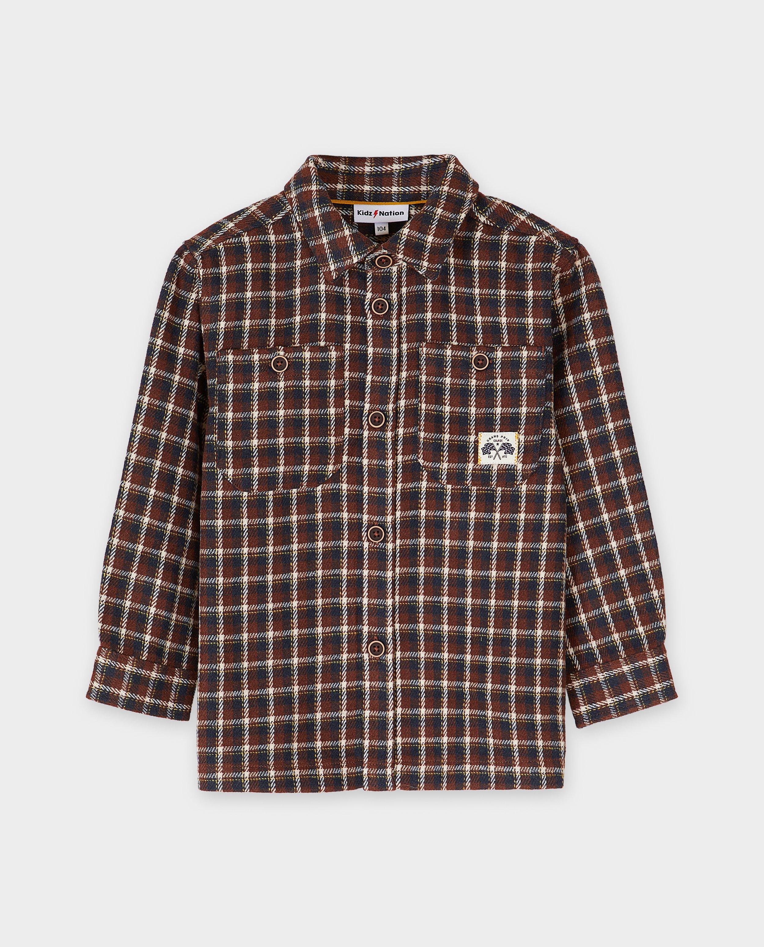 Chemise à carreaux, loose fit - Détails du produit - rouge foncé - image numéro 5