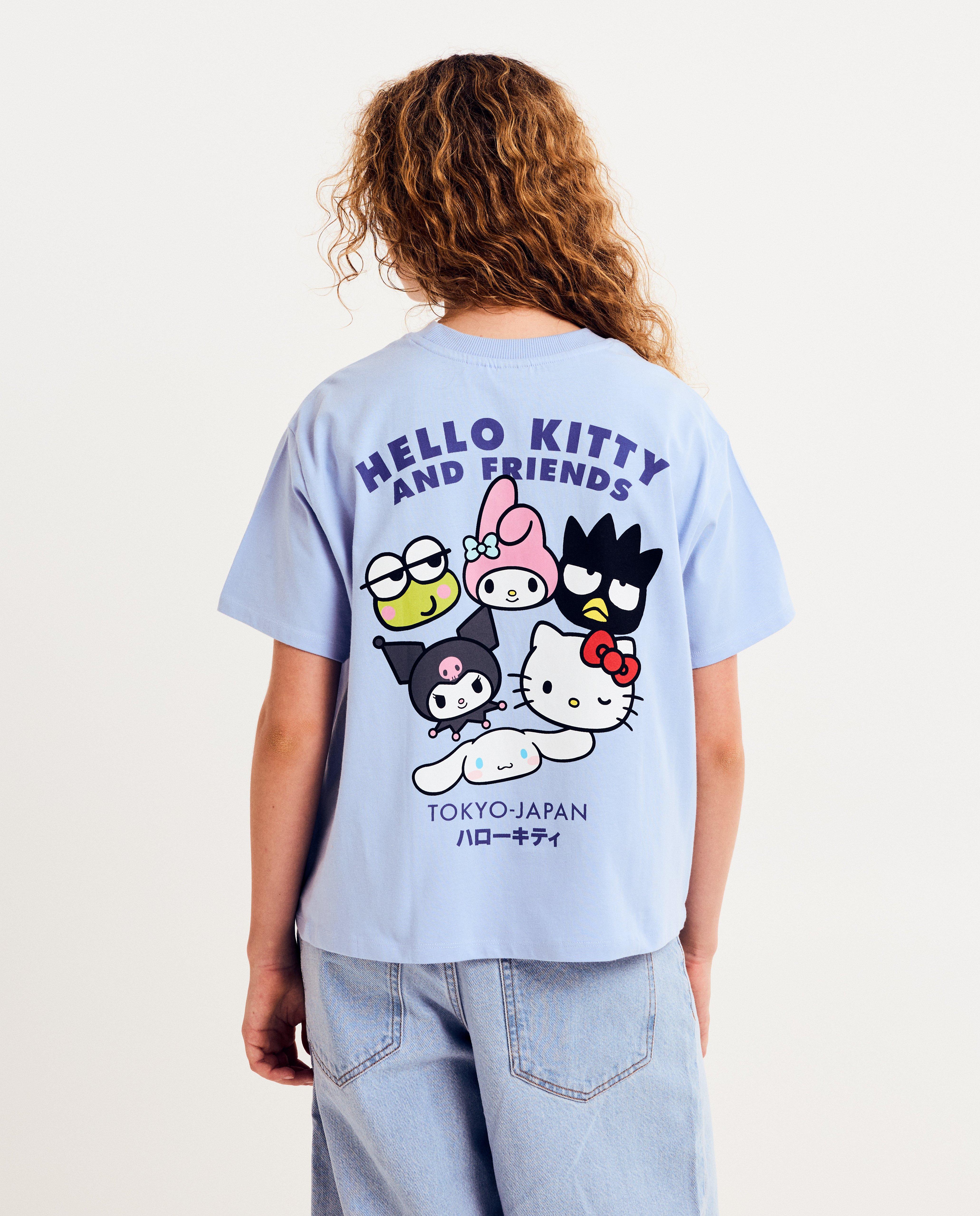 T-shirt avec un imprim&eacute; au dos Hello Kitty, oversized fit - D&eacute;tails du produit - bleu clair - image num&eacute;ro 1