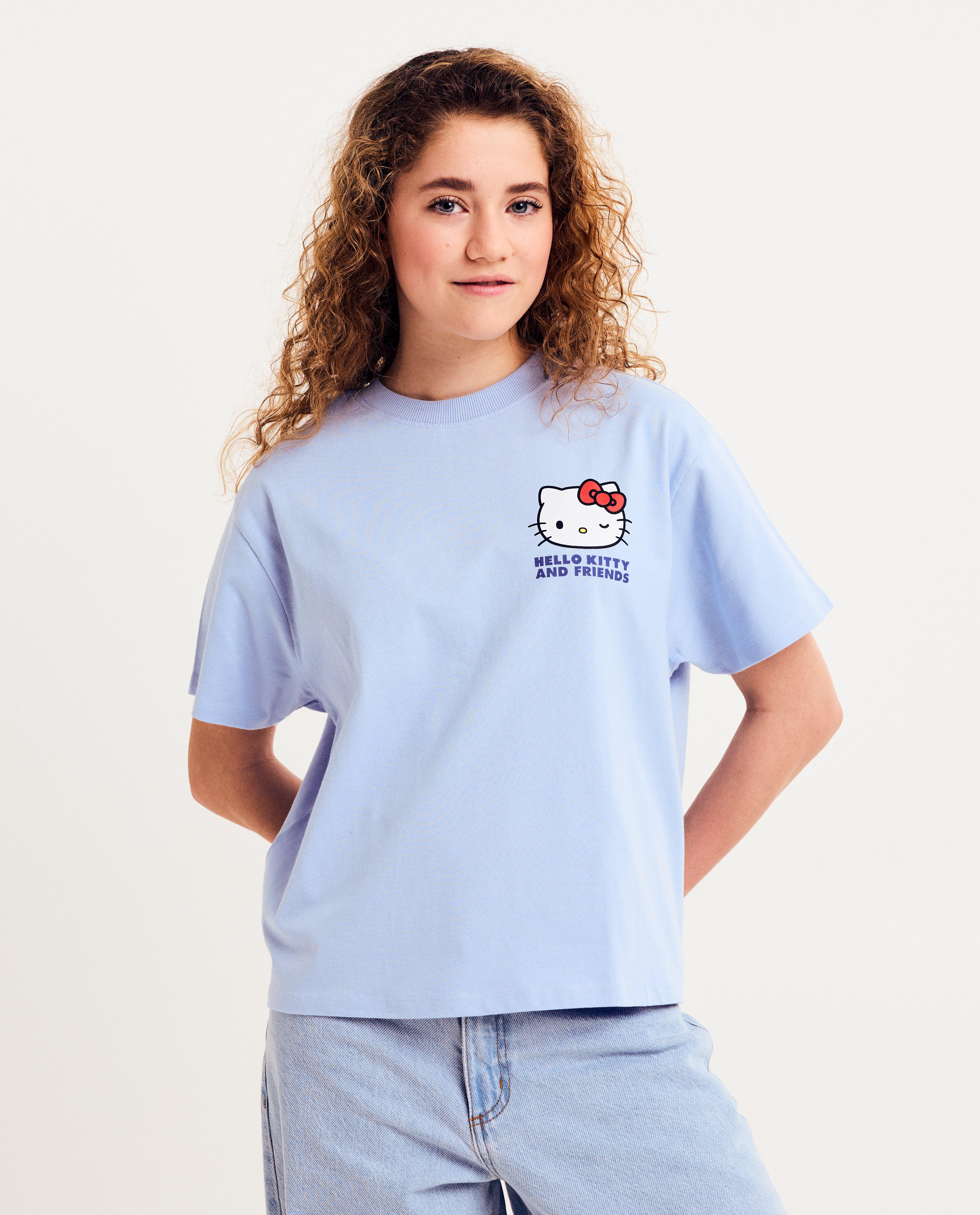 T-shirt avec un imprim&eacute; au dos Hello Kitty, oversized fit - D&eacute;tails du produit - bleu clair - image num&eacute;ro 2
