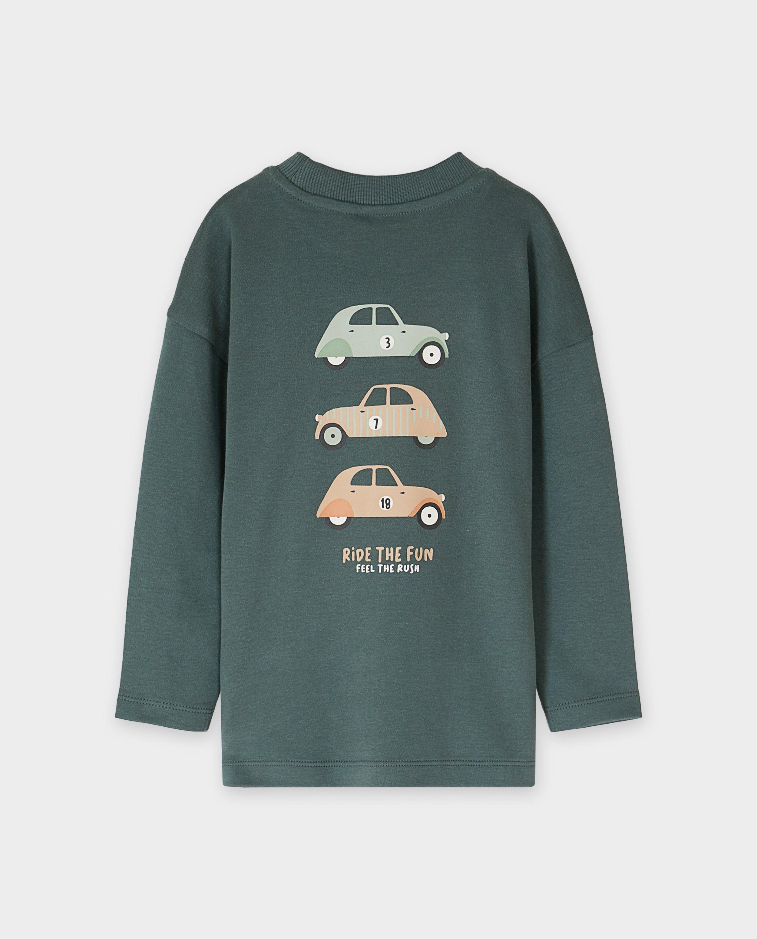 T-shirt manches longues avec motif au dos - Détails du produit - khaki - image numéro 2