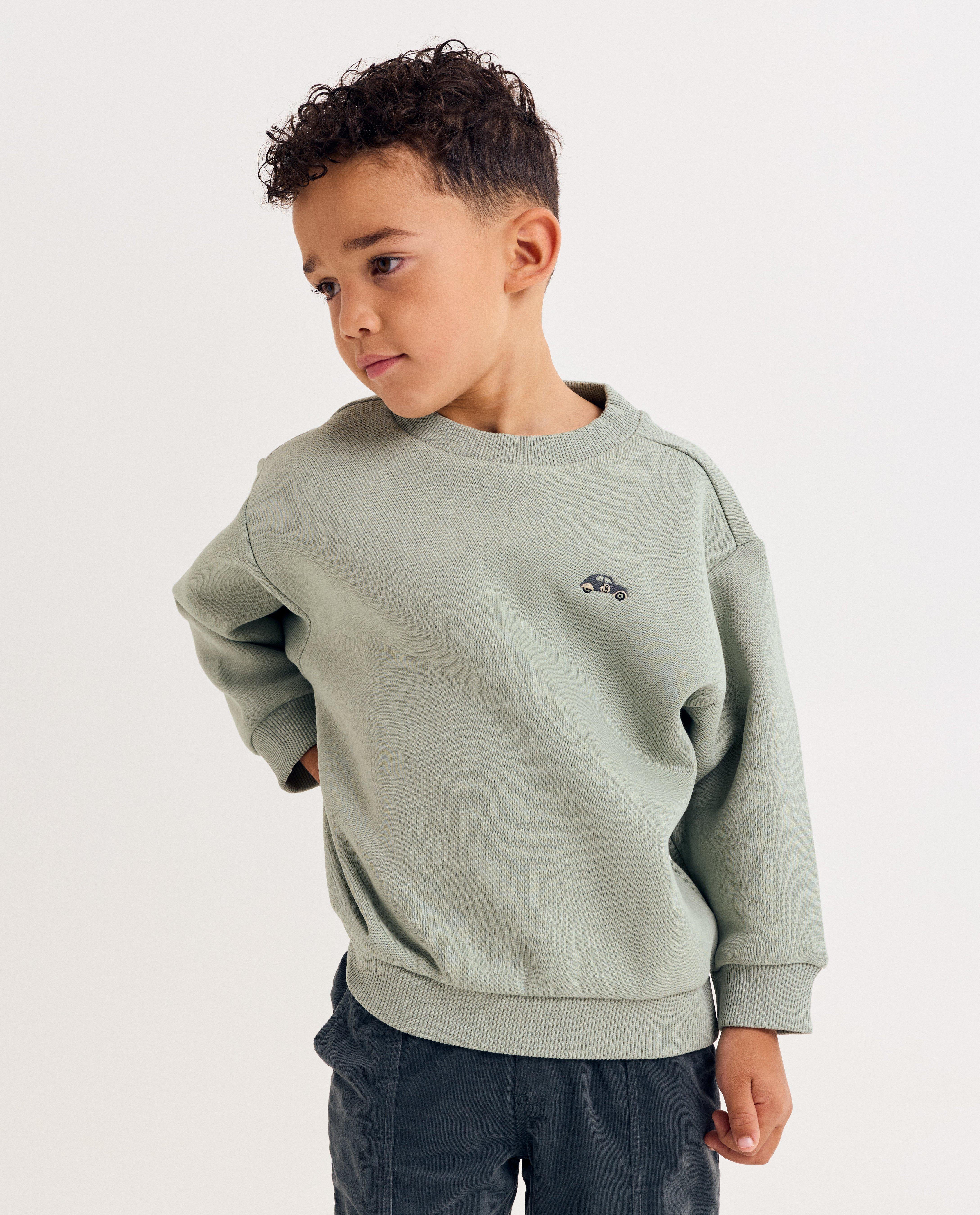 Sweater met kleine geborduurde auto, loose fit