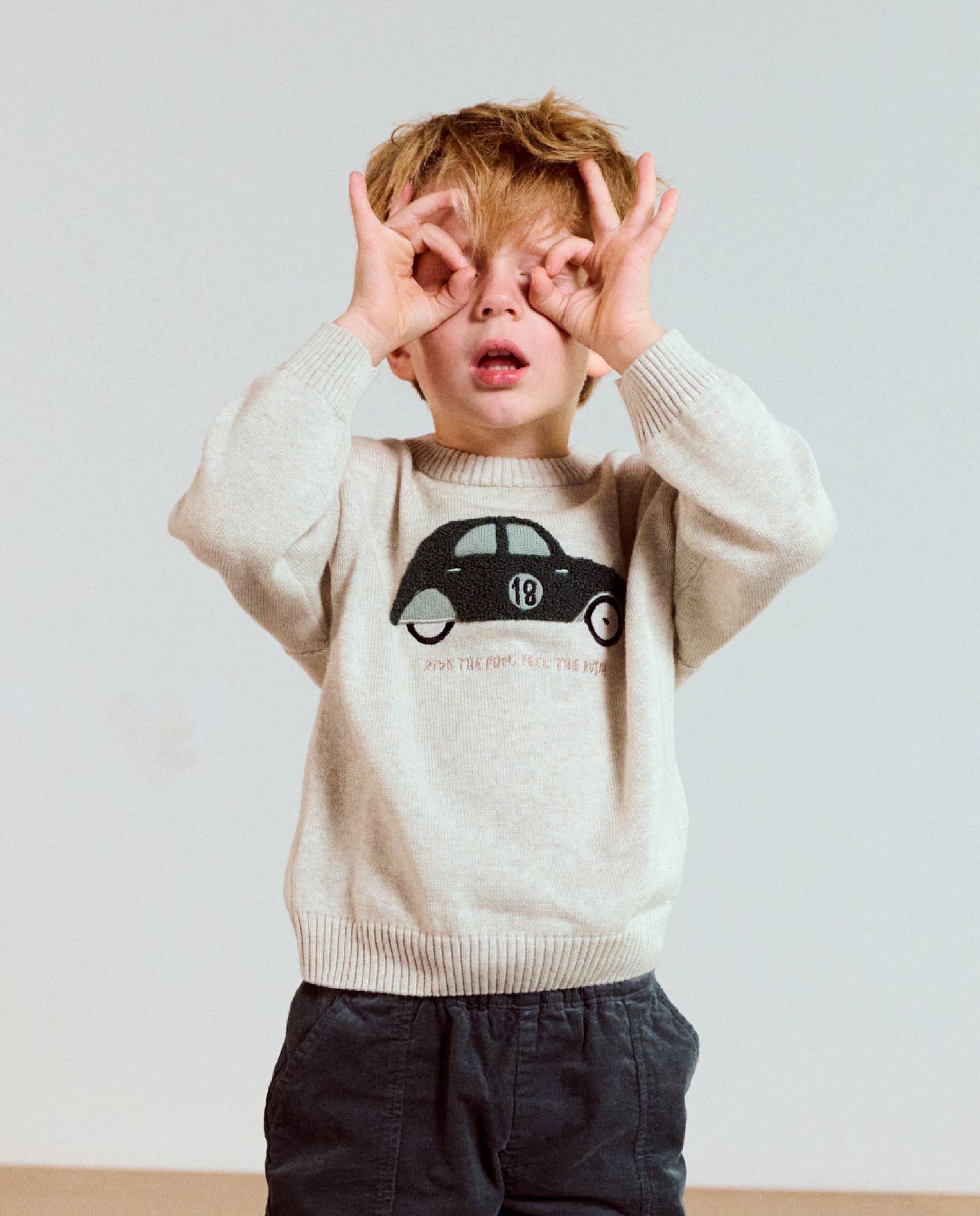 Pull avec imprimé voiture, loose fit