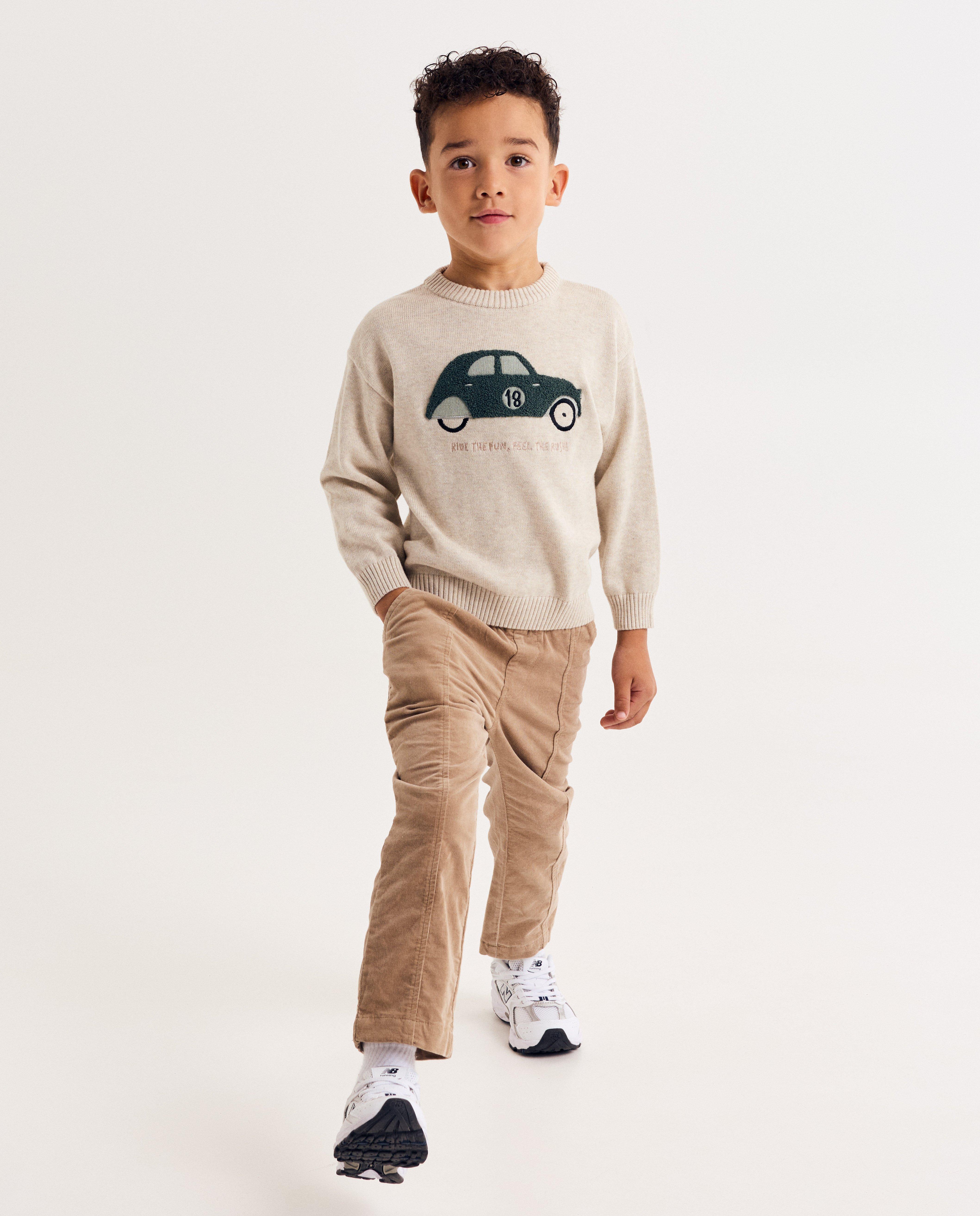 Trui met print auto, loose fit - Product Detail - beige - afbeelding nummer 3