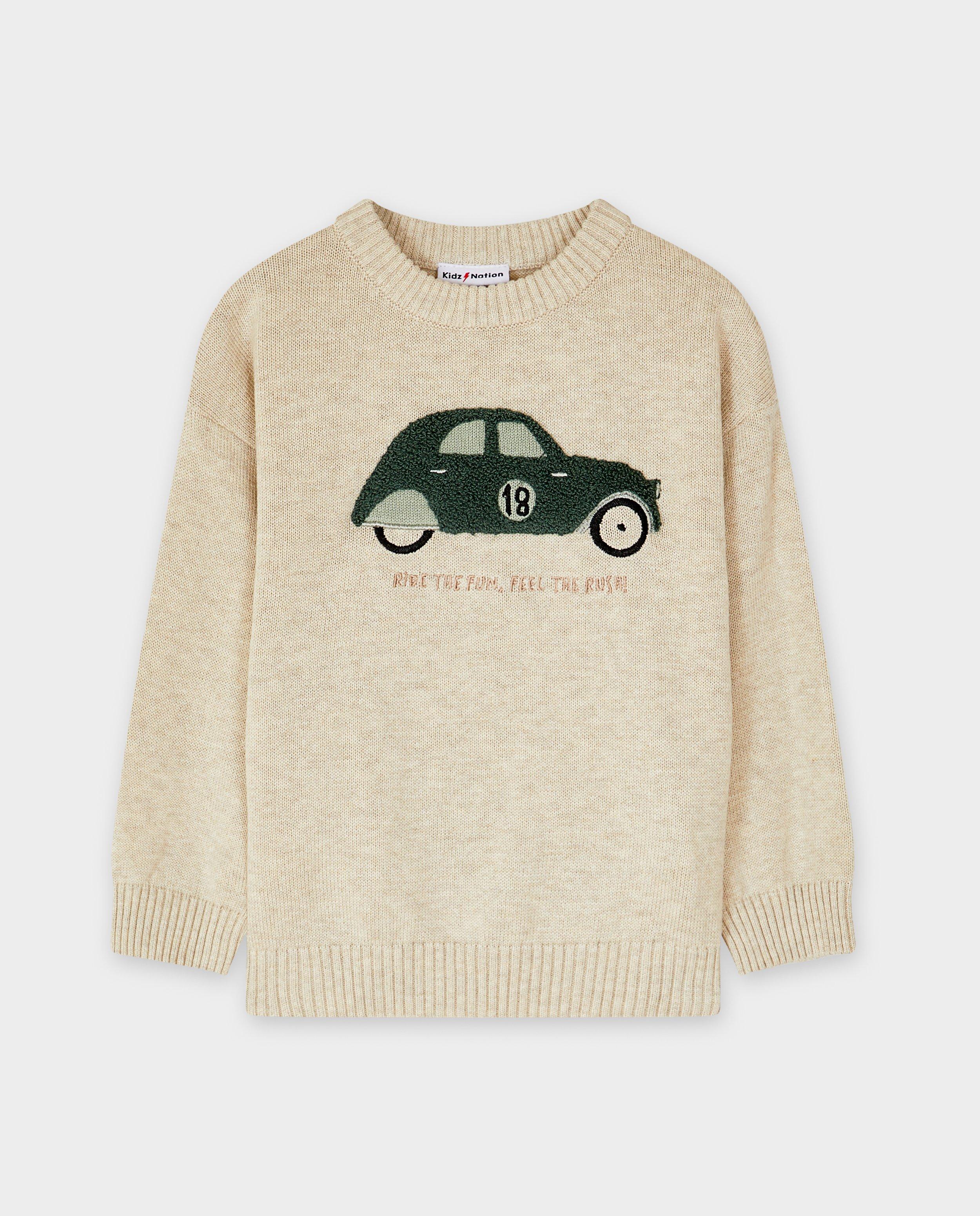 Trui met print auto, loose fit - Product Detail - beige - afbeelding nummer 5