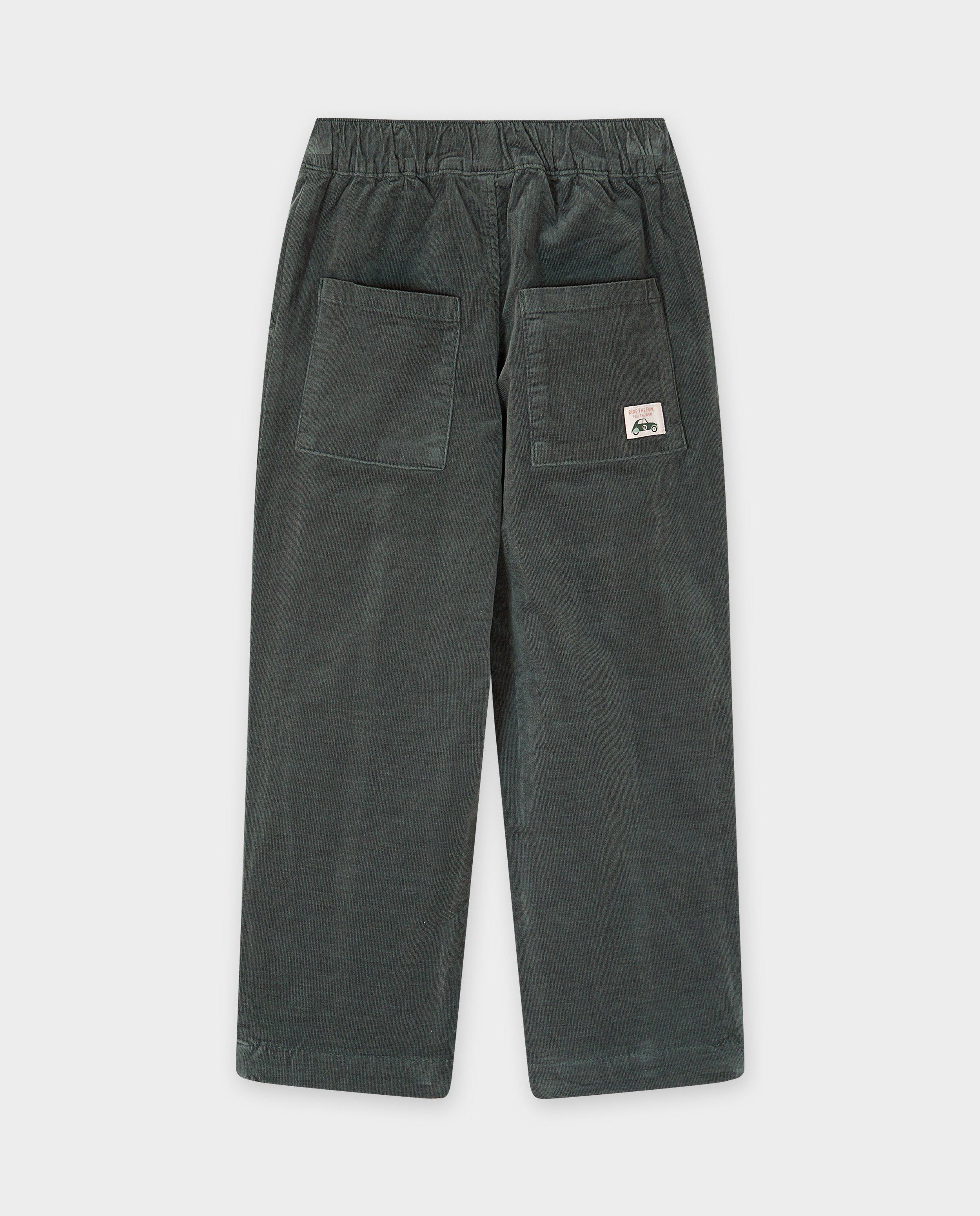 Pantalon avec fin motif côtelé, relaxed fit - Détails du produit - khaki - image numéro 3