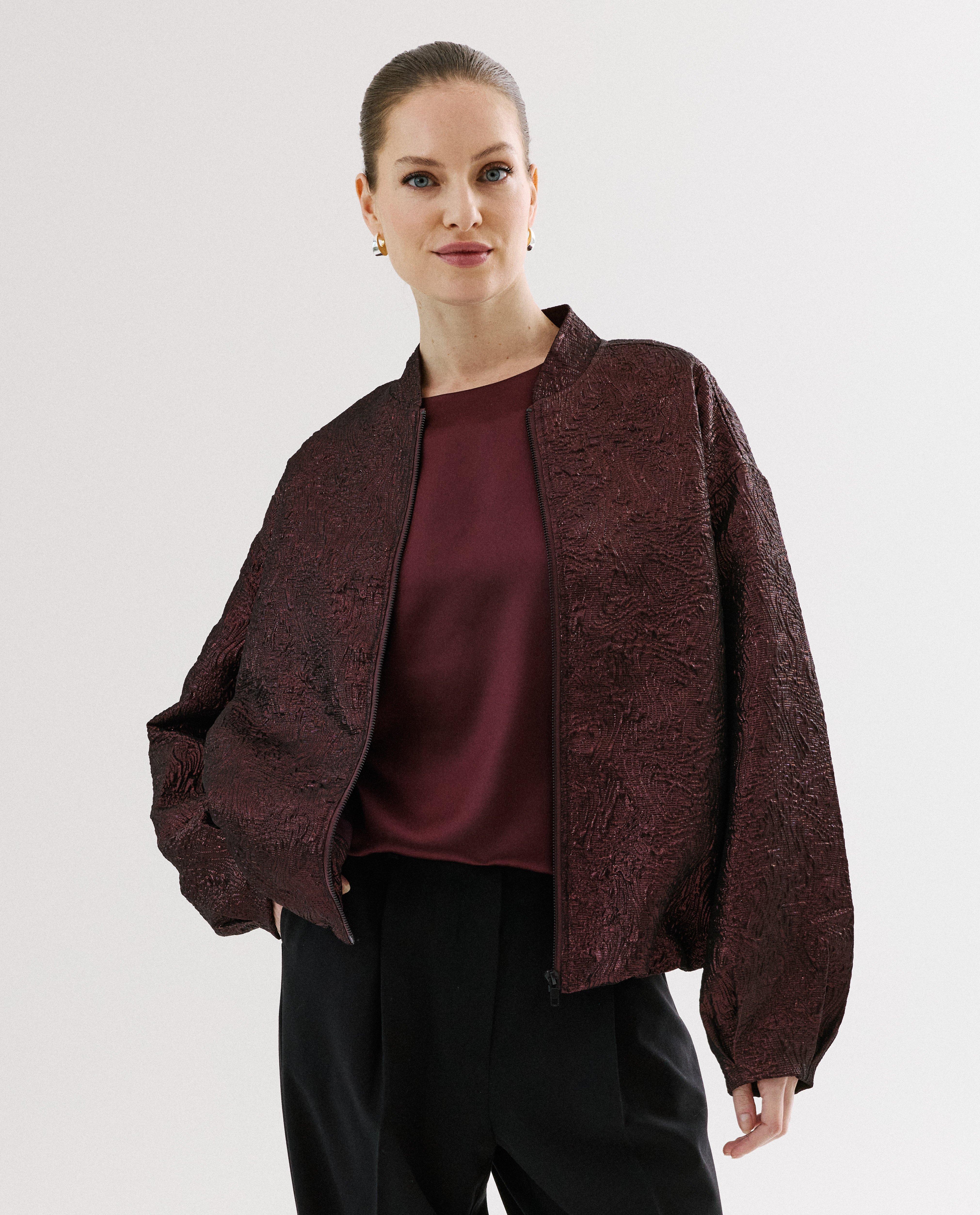 Blouson bomber en jacquard à motif - Détails du produit - violet - image numéro 1