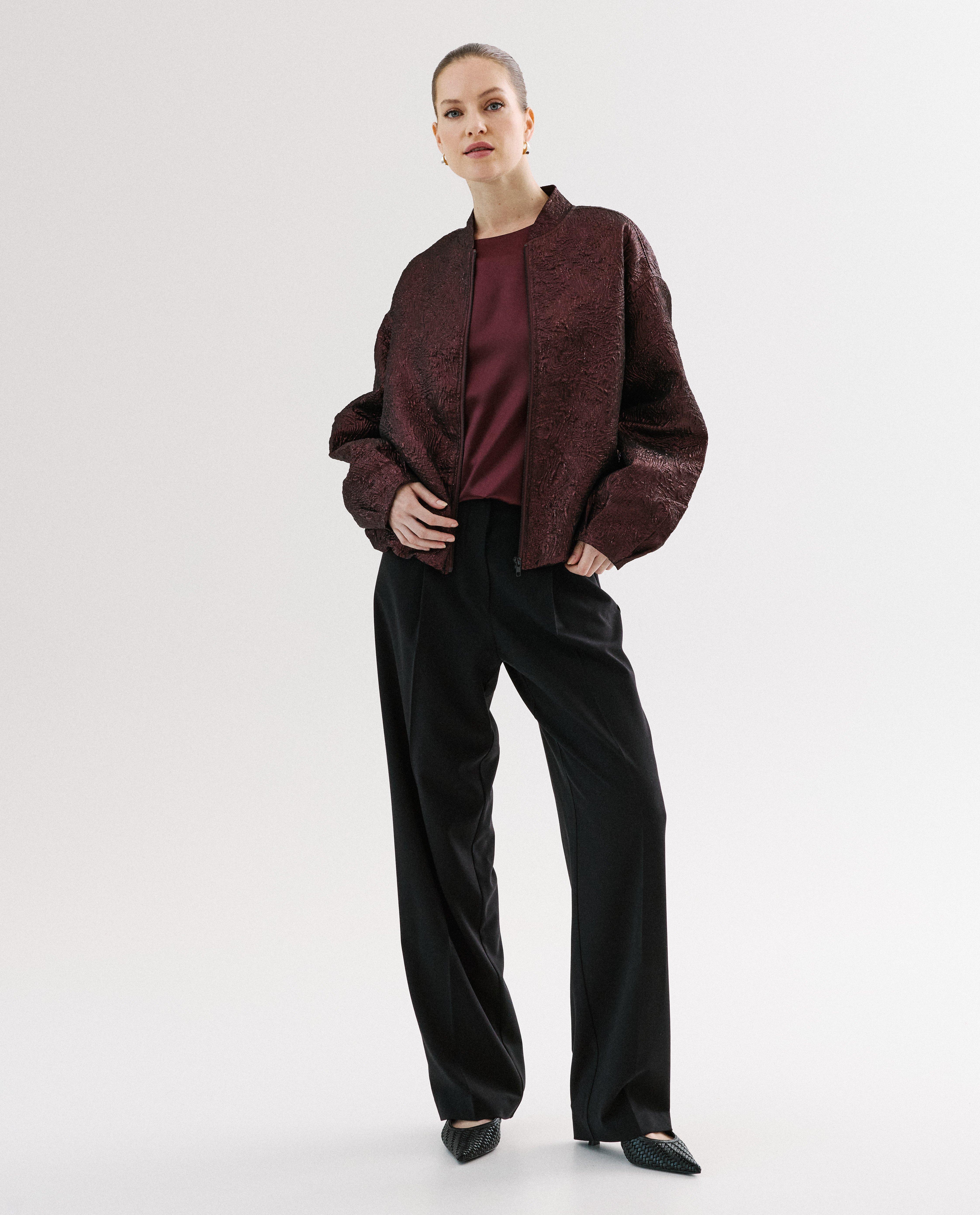 Blouson bomber en jacquard à motif - Détails du produit - violet - image numéro 2