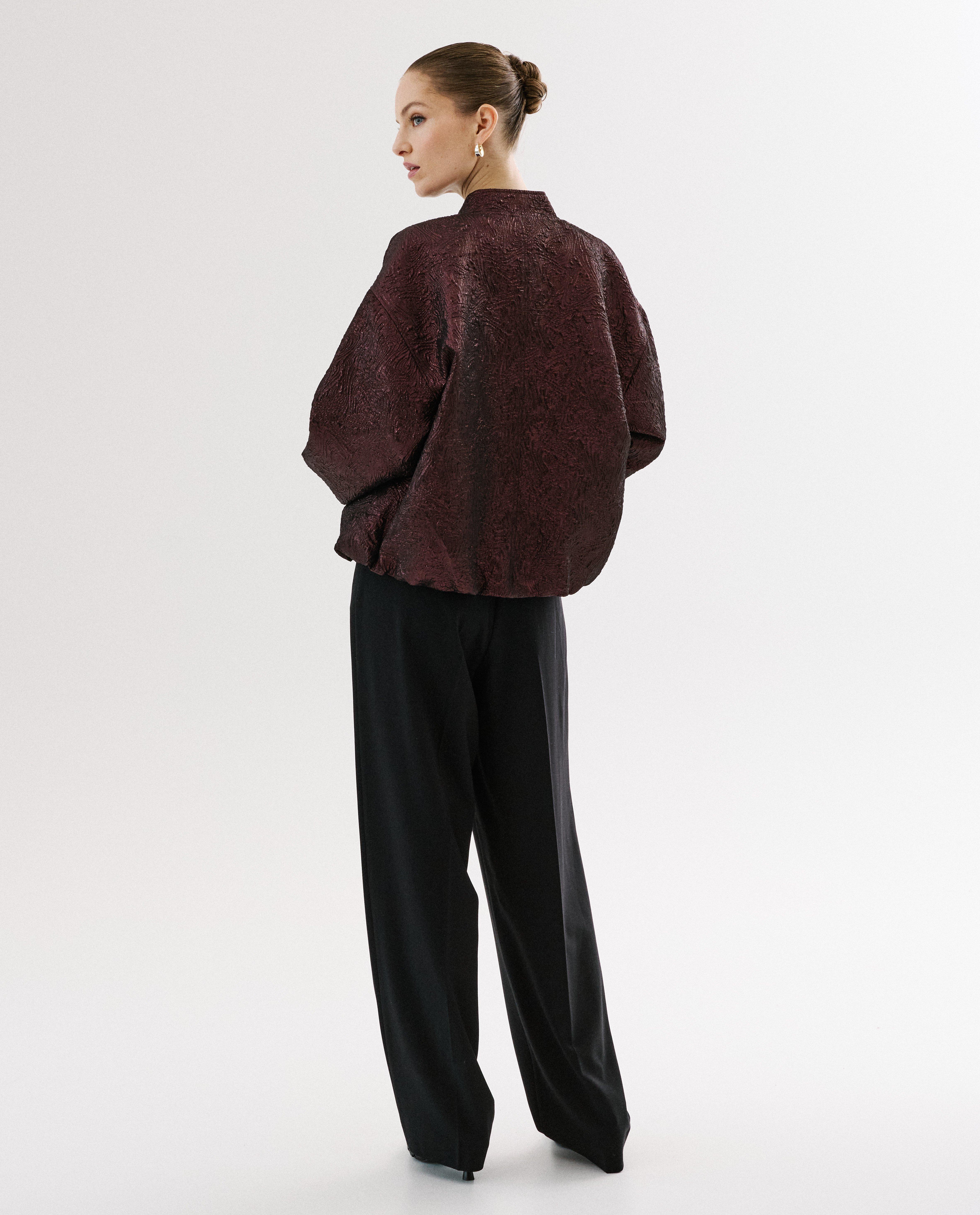 Blouson bomber en jacquard à motif - Détails du produit - violet - image numéro 3